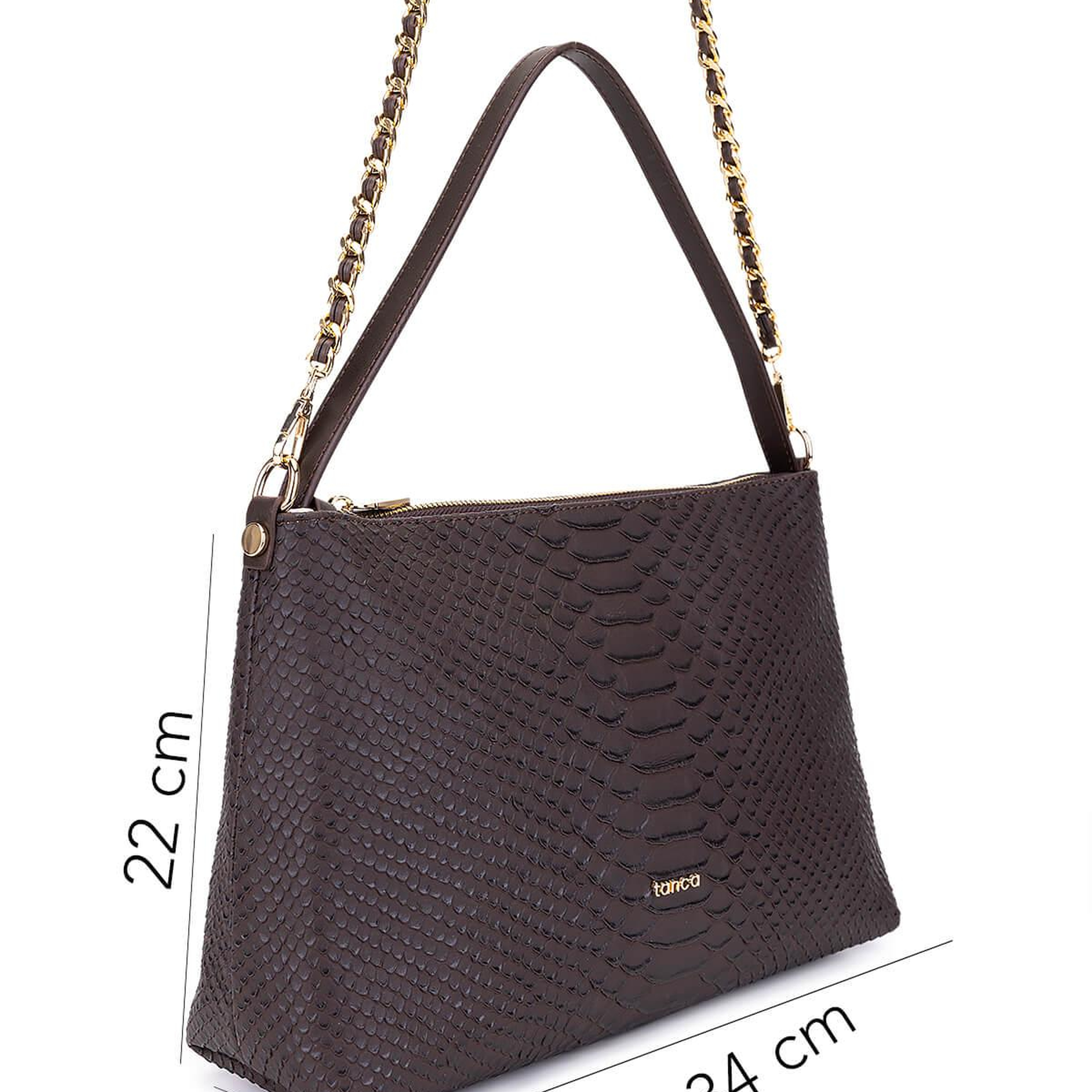 Tamer Tanca Kadın Suni Deri Kahverengi Kol Çantası