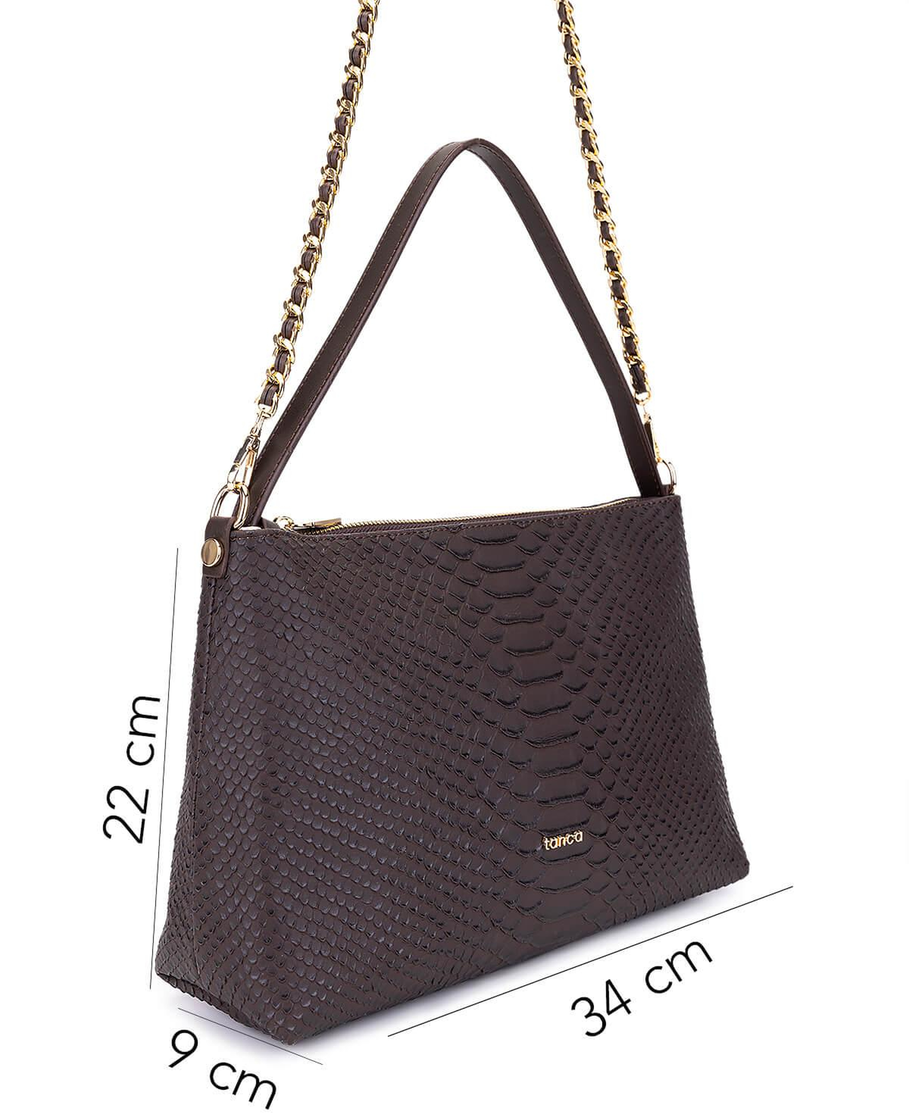 Tamer Tanca Kadın Suni Deri Kahverengi Kol Çantası