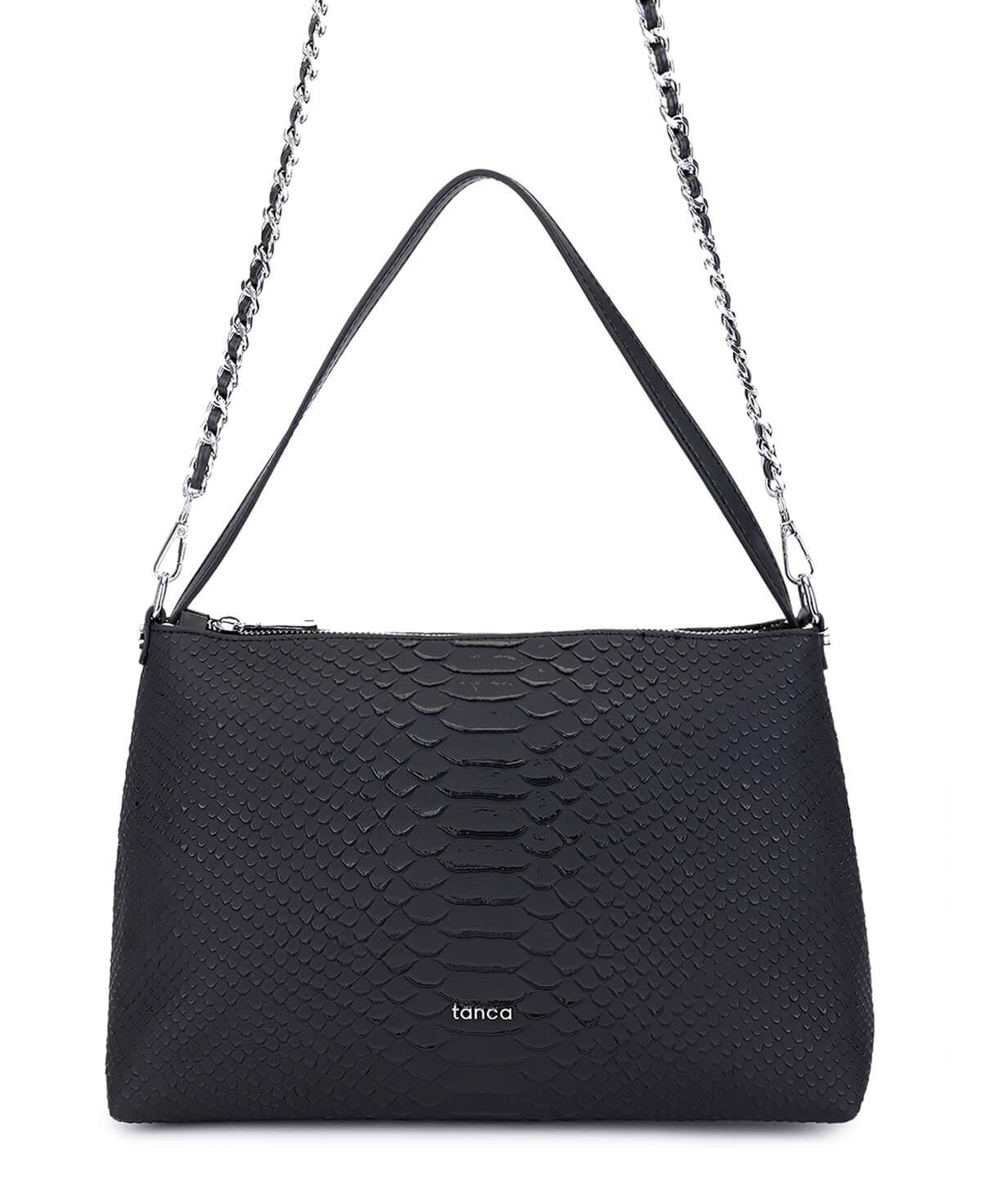 Tamer Tanca Kadın Suni Deri Siyah Kol Çantası