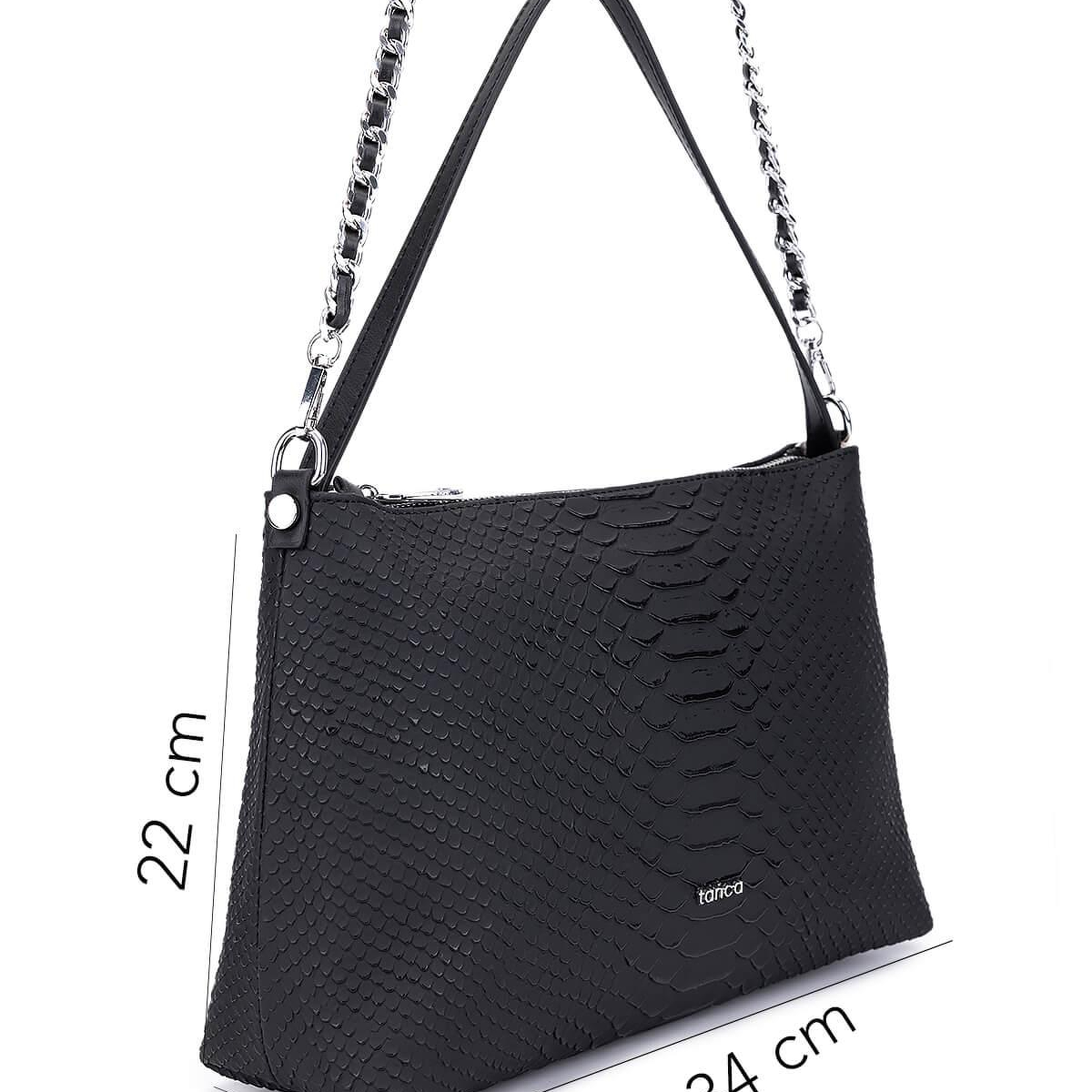 Tamer Tanca Kadın Suni Deri Siyah Kol Çantası