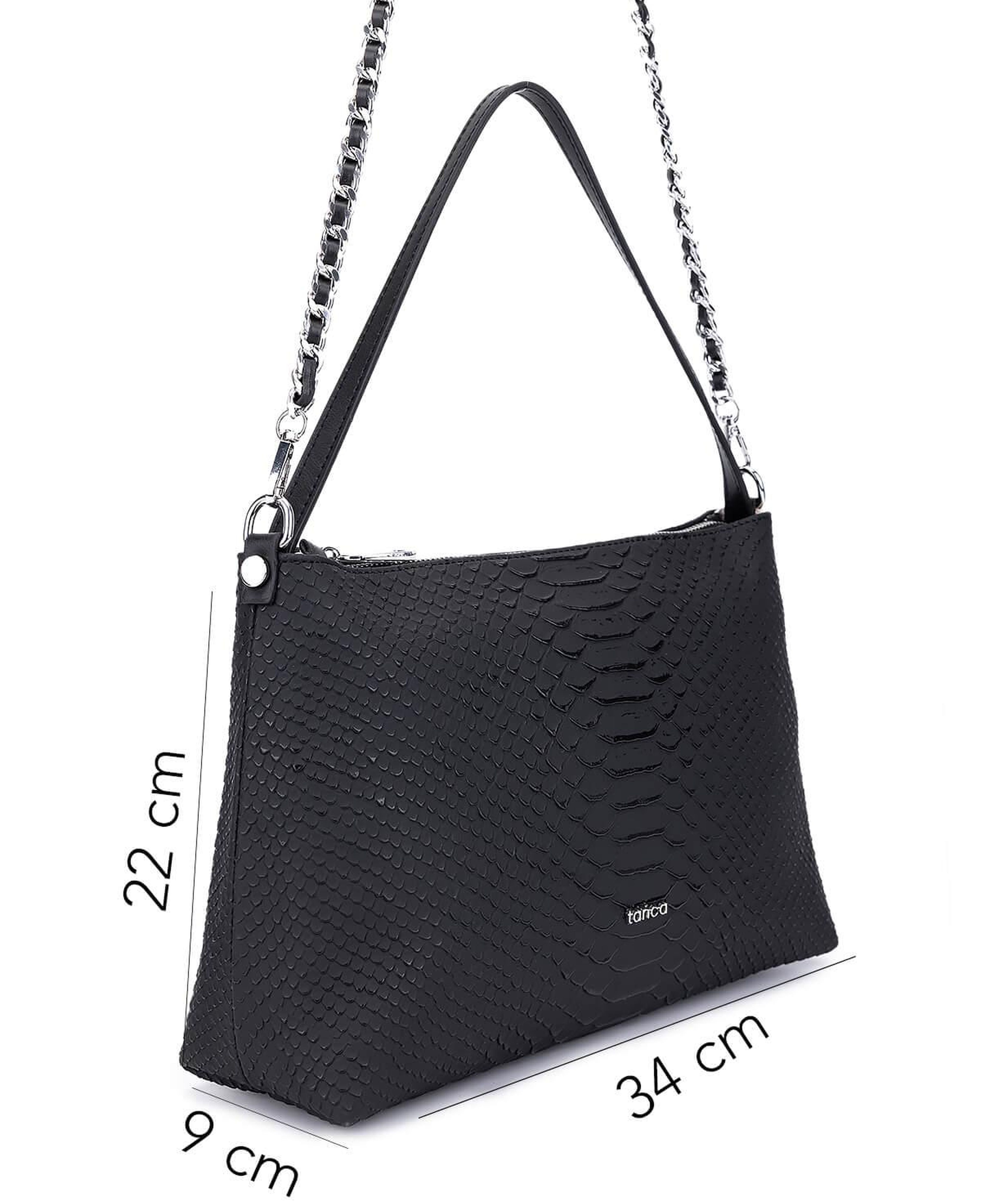 Tamer Tanca Kadın Suni Deri Siyah Kol Çantası