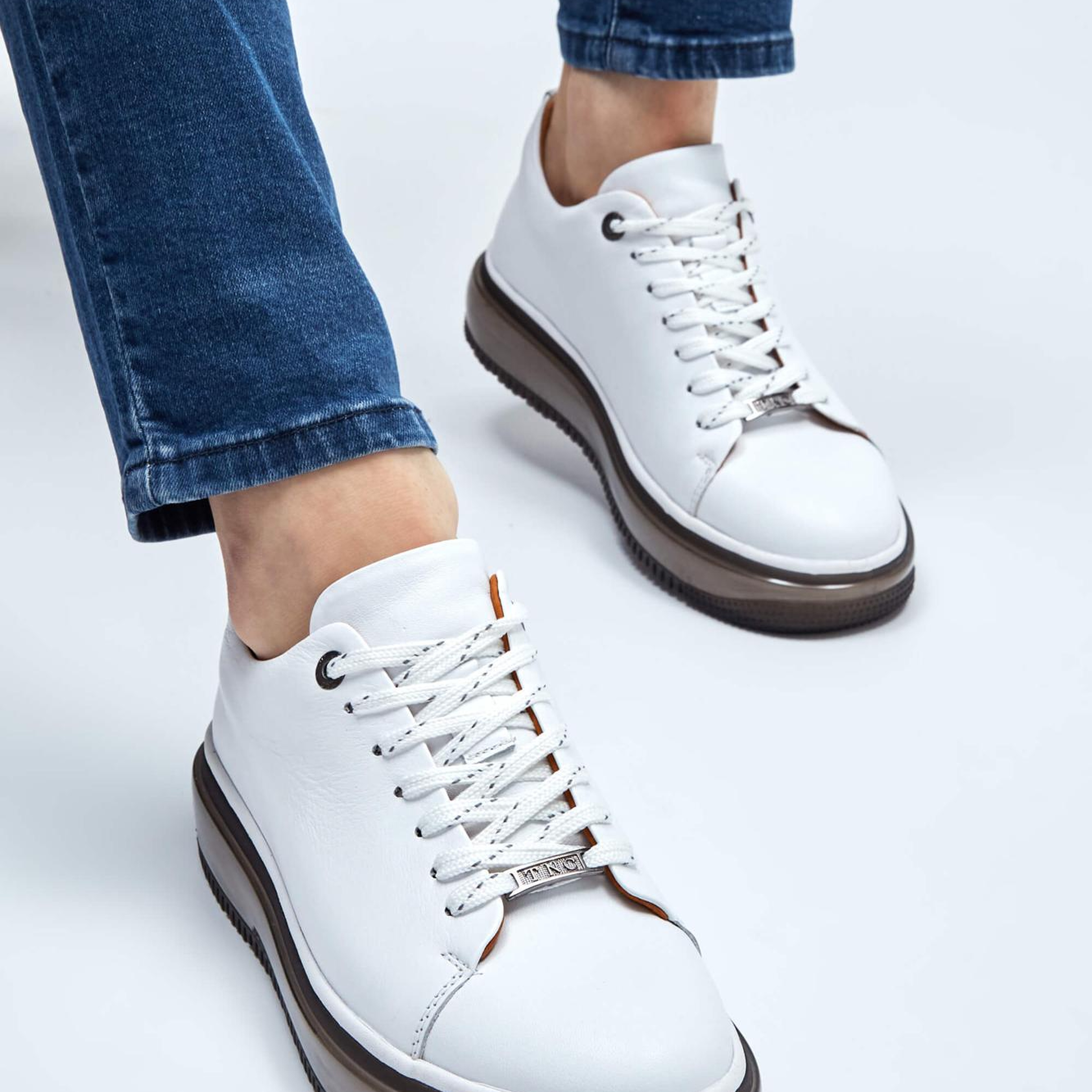 Tamer Tanca Erkek Hakiki Deri Beyaz Sneakers & Spor Ayakkabı