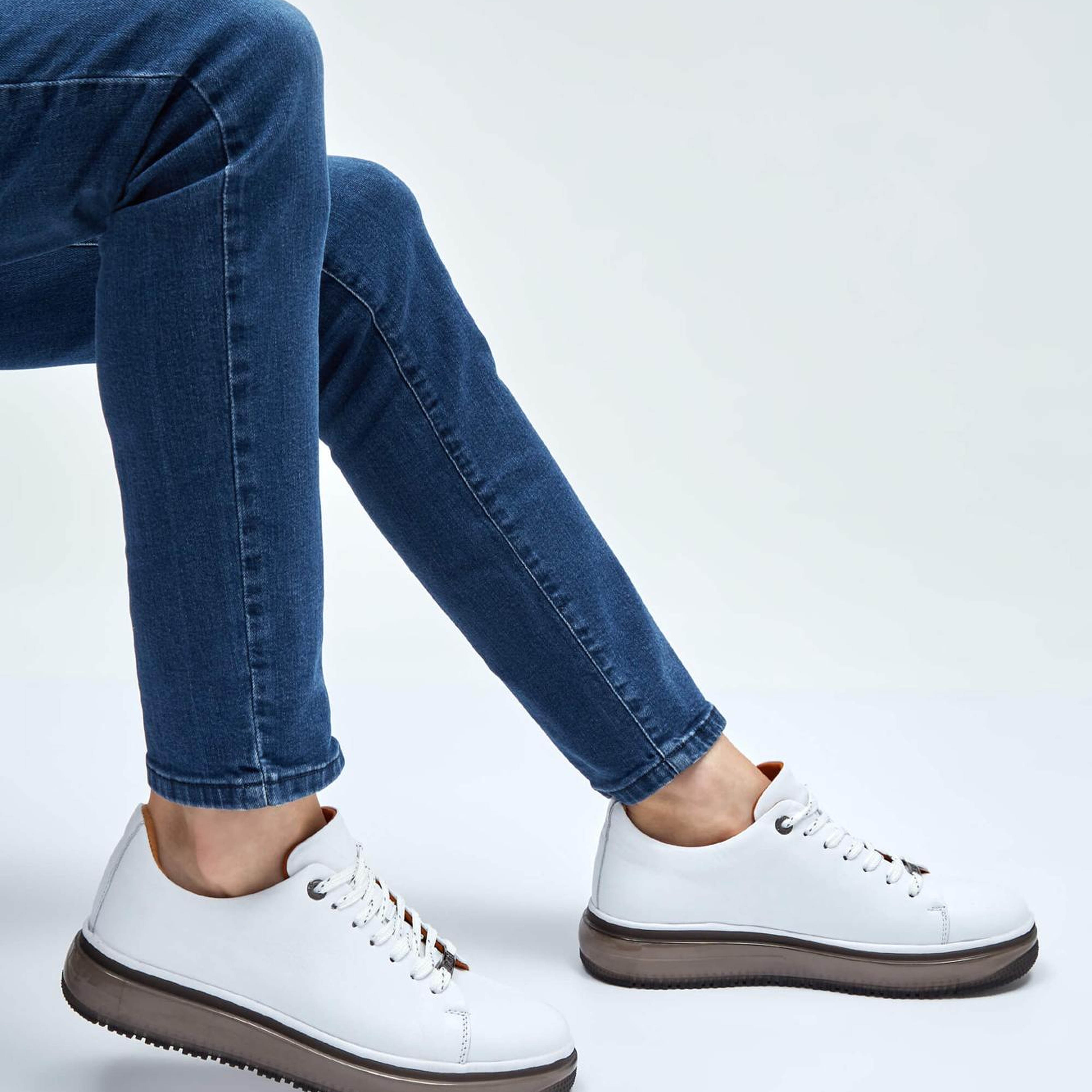 Tamer Tanca Erkek Hakiki Deri Beyaz Sneakers & Spor Ayakkabı