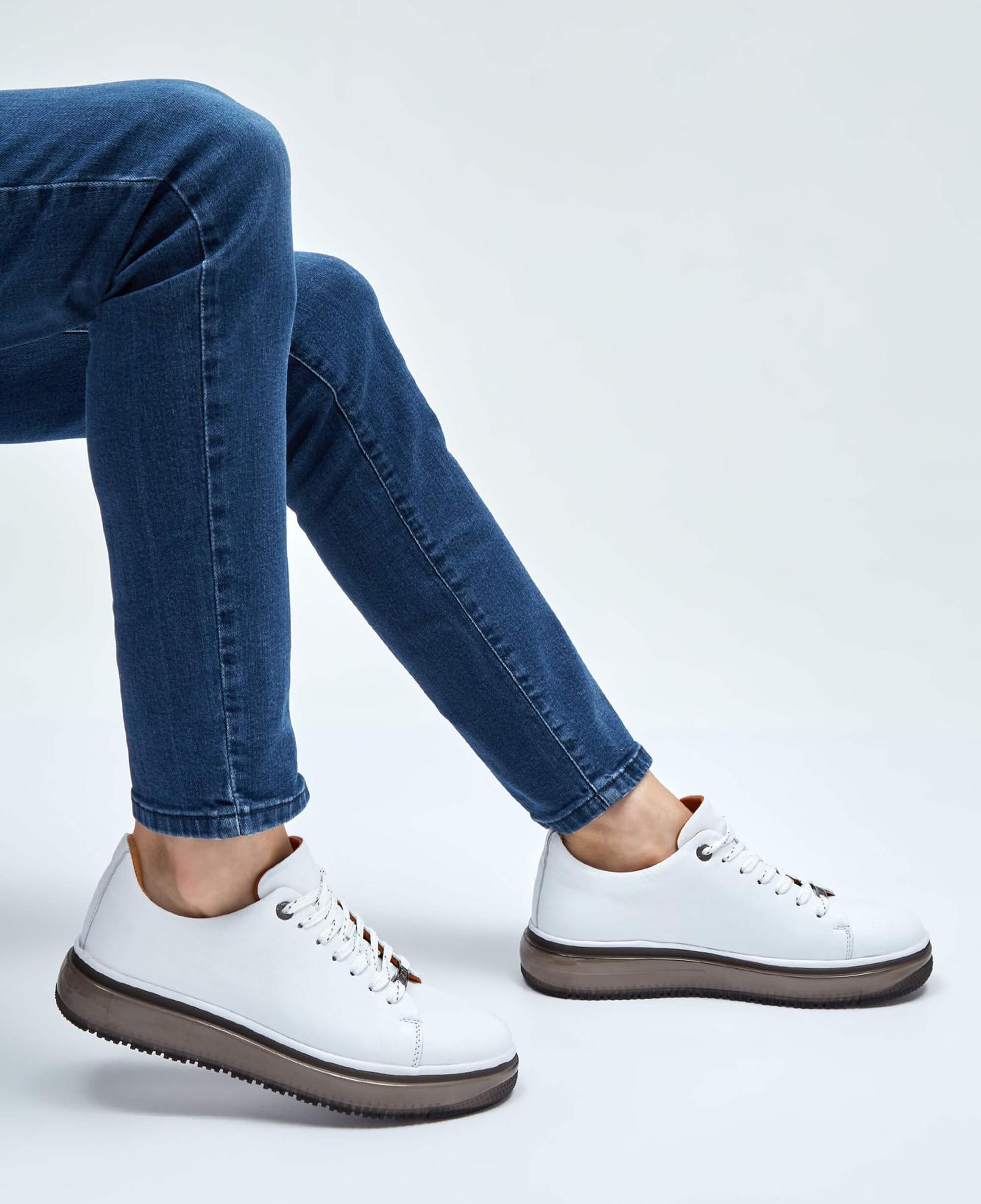 Tamer Tanca Erkek Hakiki Deri Beyaz Sneakers & Spor Ayakkabı