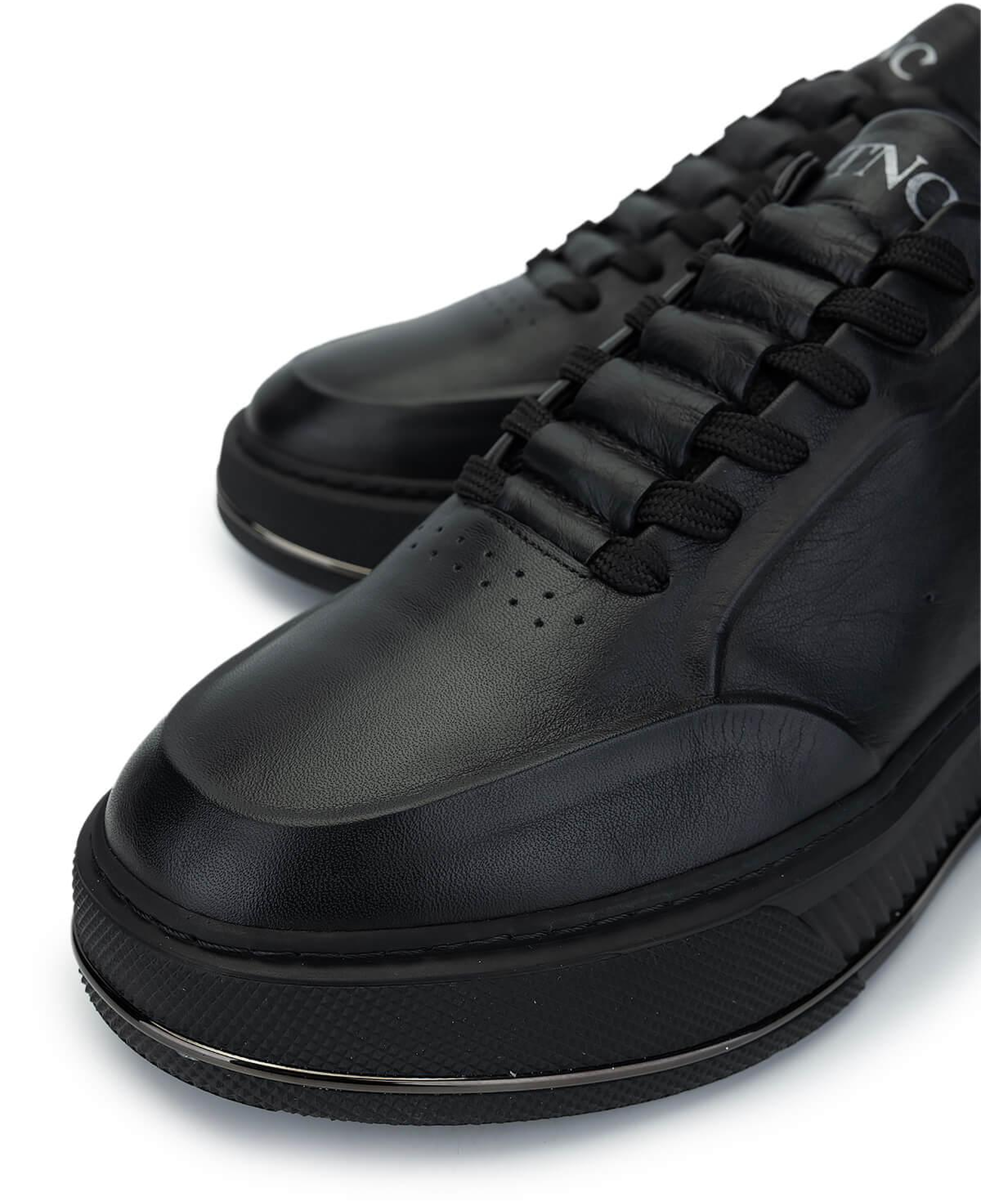 Tamer Tanca Erkek Hakiki Deri Siyah Sneakers & Spor Ayakkabı