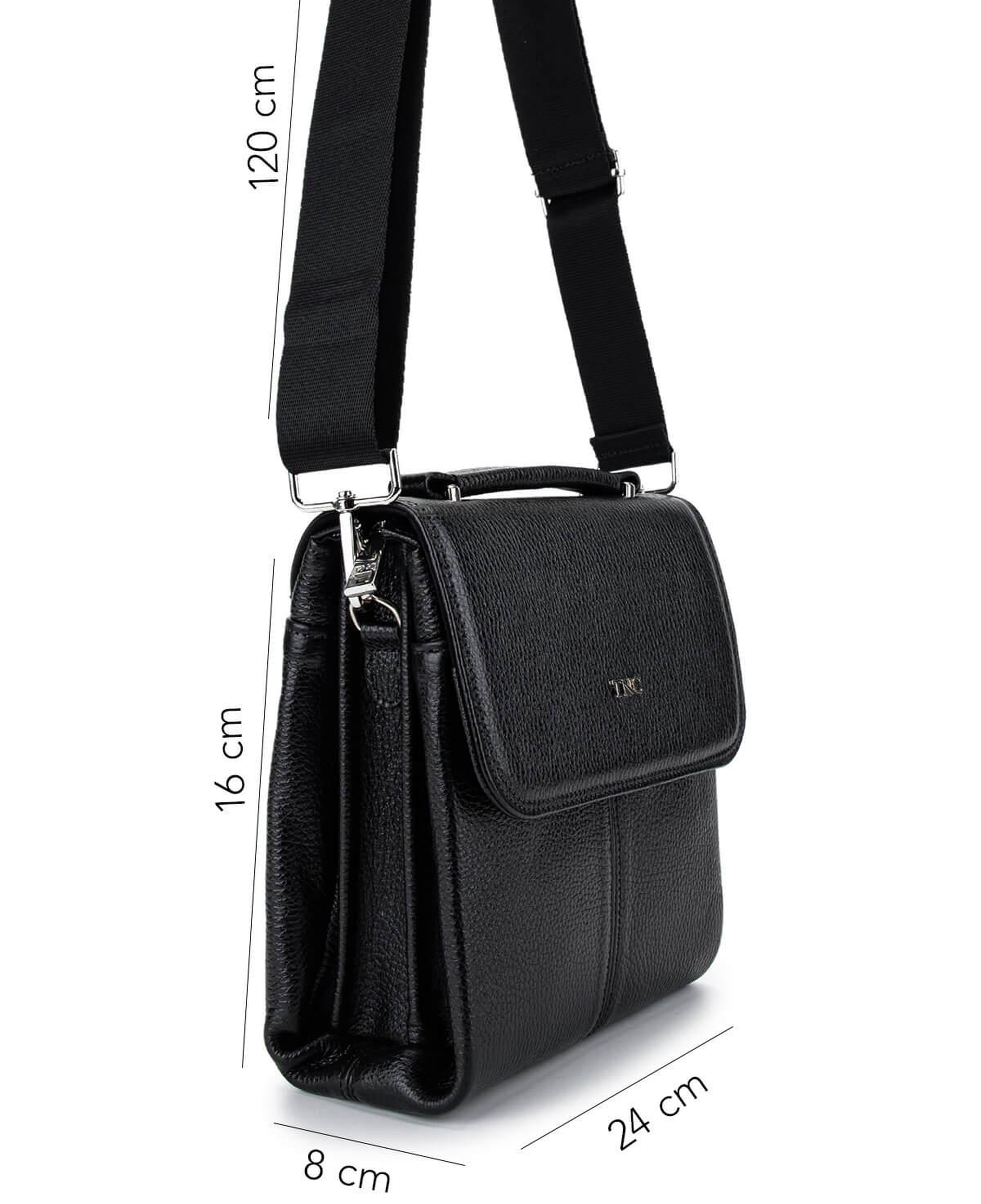 Tamer Tanca Erkek Hakiki Deri Siyah Postacı Çanta