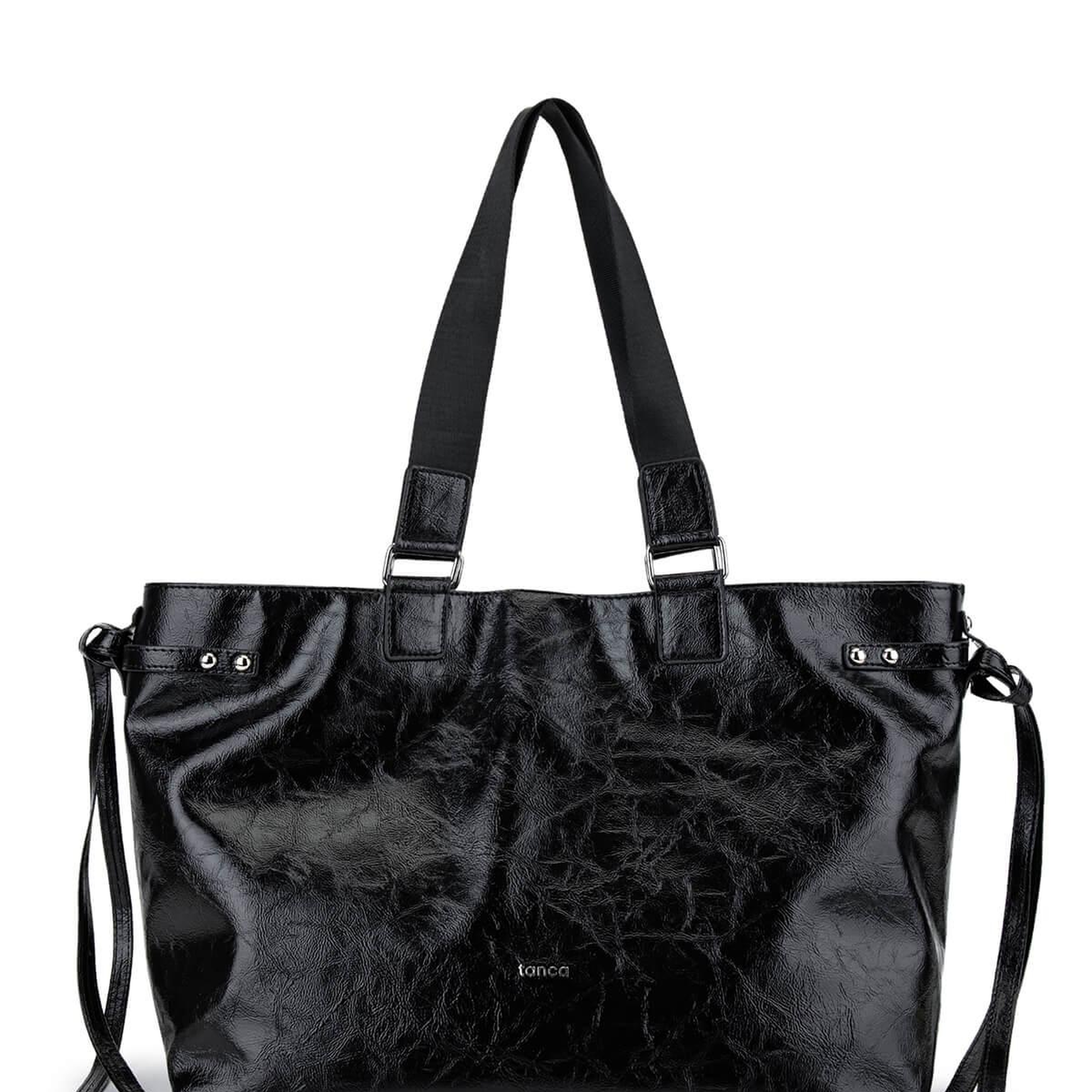 Tamer Tanca Kadın Suni Deri Siyah Kol Çantası