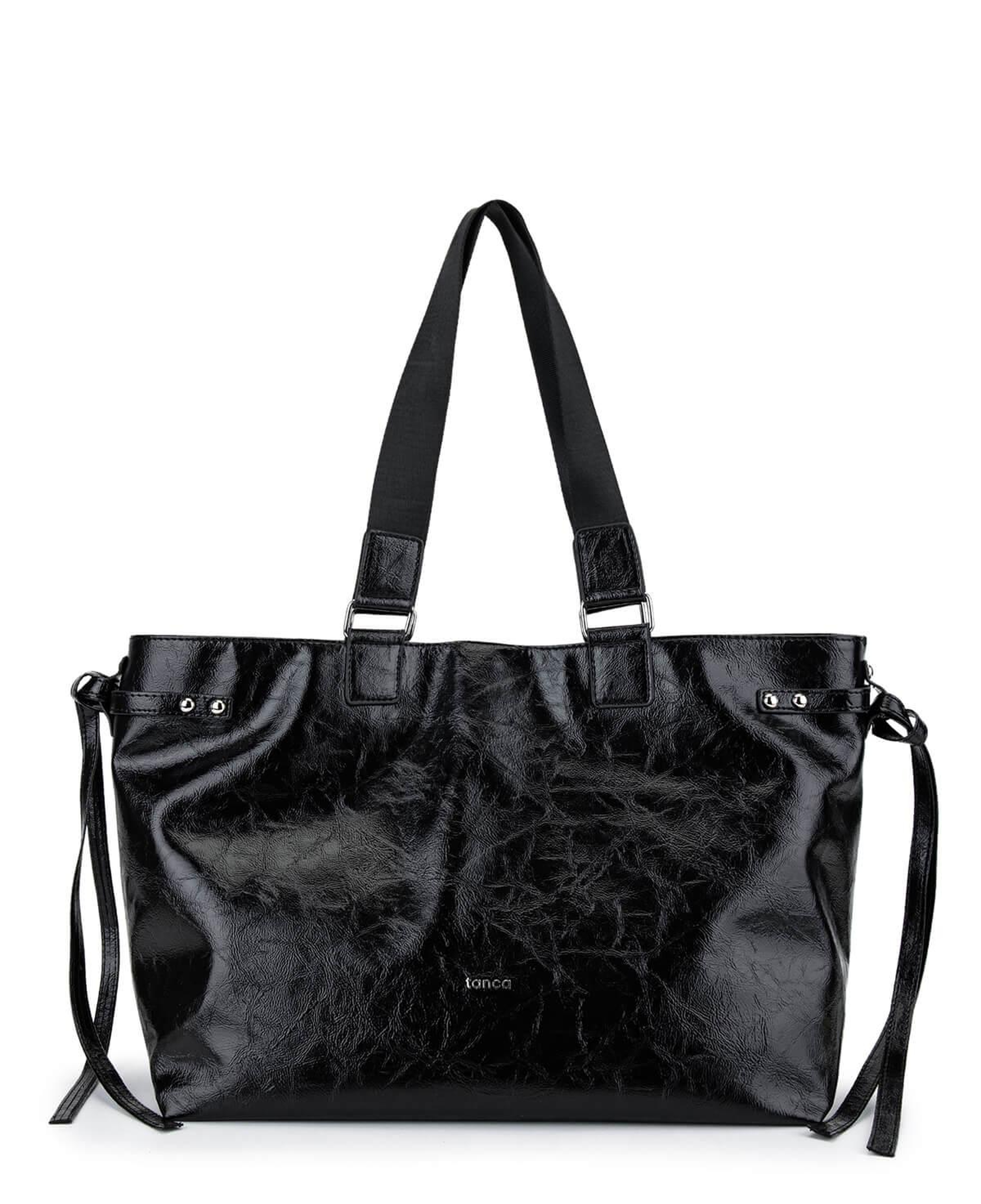 Tamer Tanca Kadın Suni Deri Siyah Kol Çantası