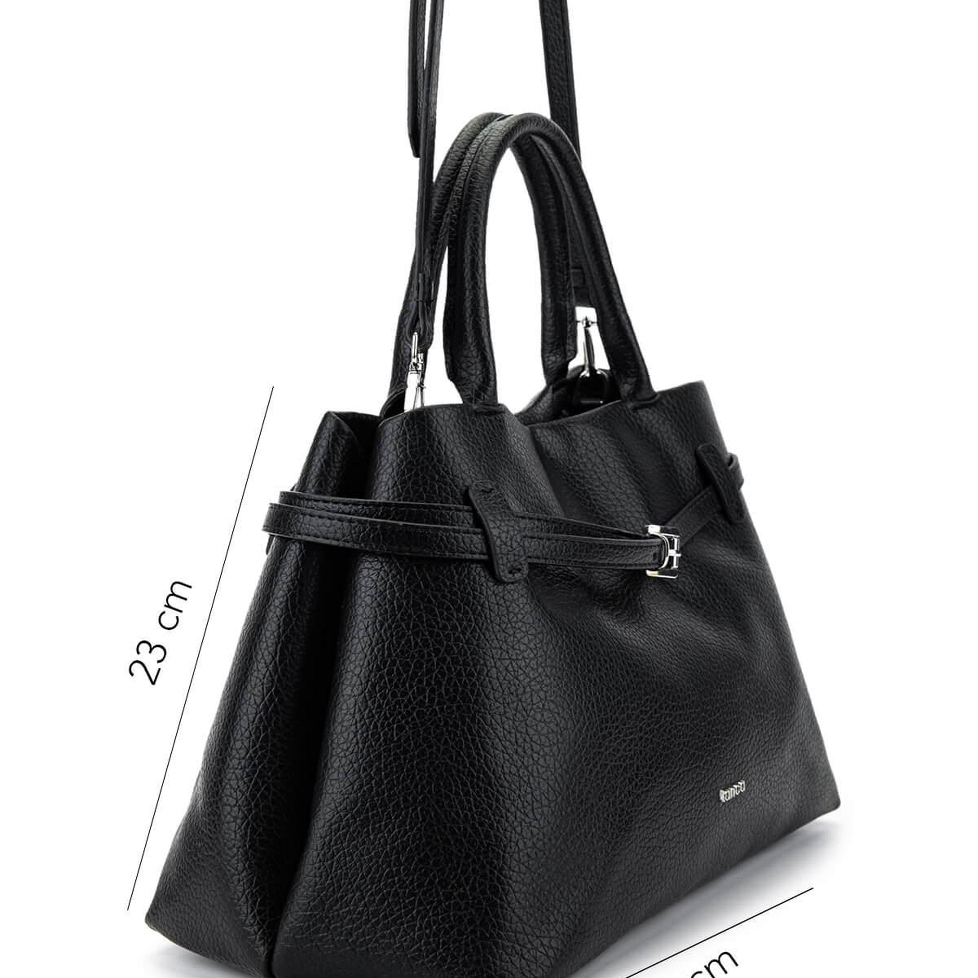 Tamer Tanca Kadın Suni Deri Siyah Floter Kol Çantası