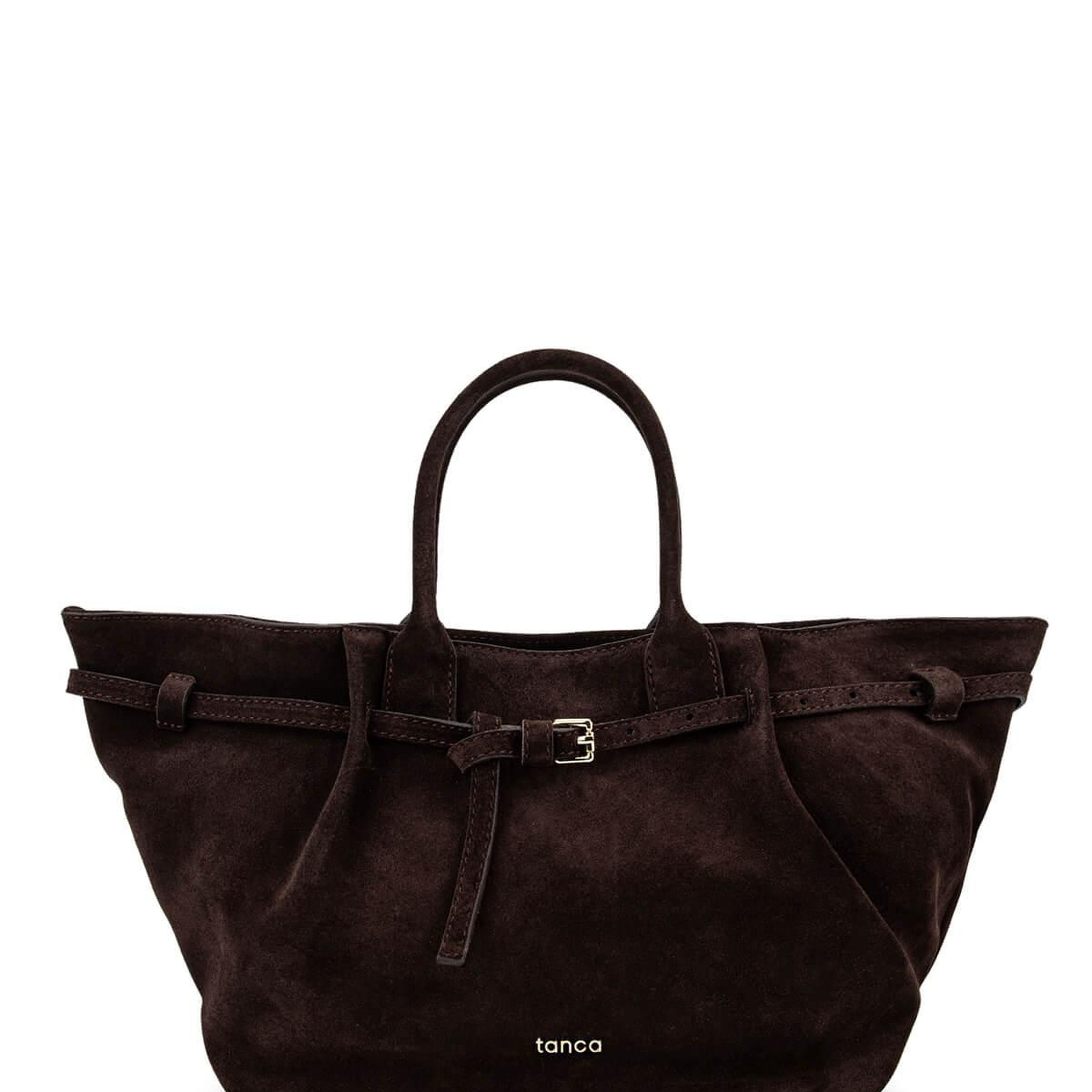 Tamer Tanca Kadın Hakiki Deri Kahverengi Süet Kol Çantası