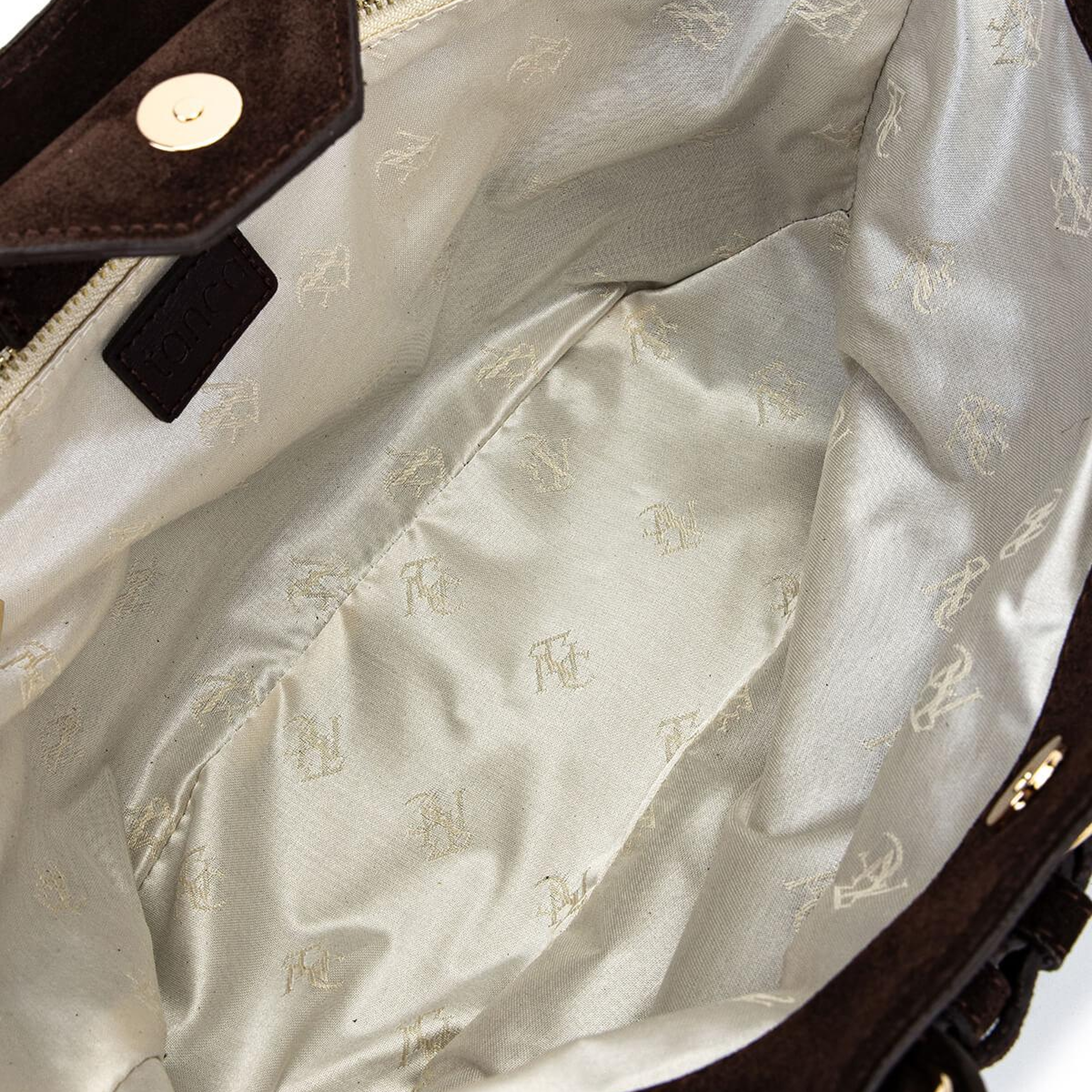 Tamer Tanca Kadın Hakiki Deri Kahverengi Süet Kol Çantası