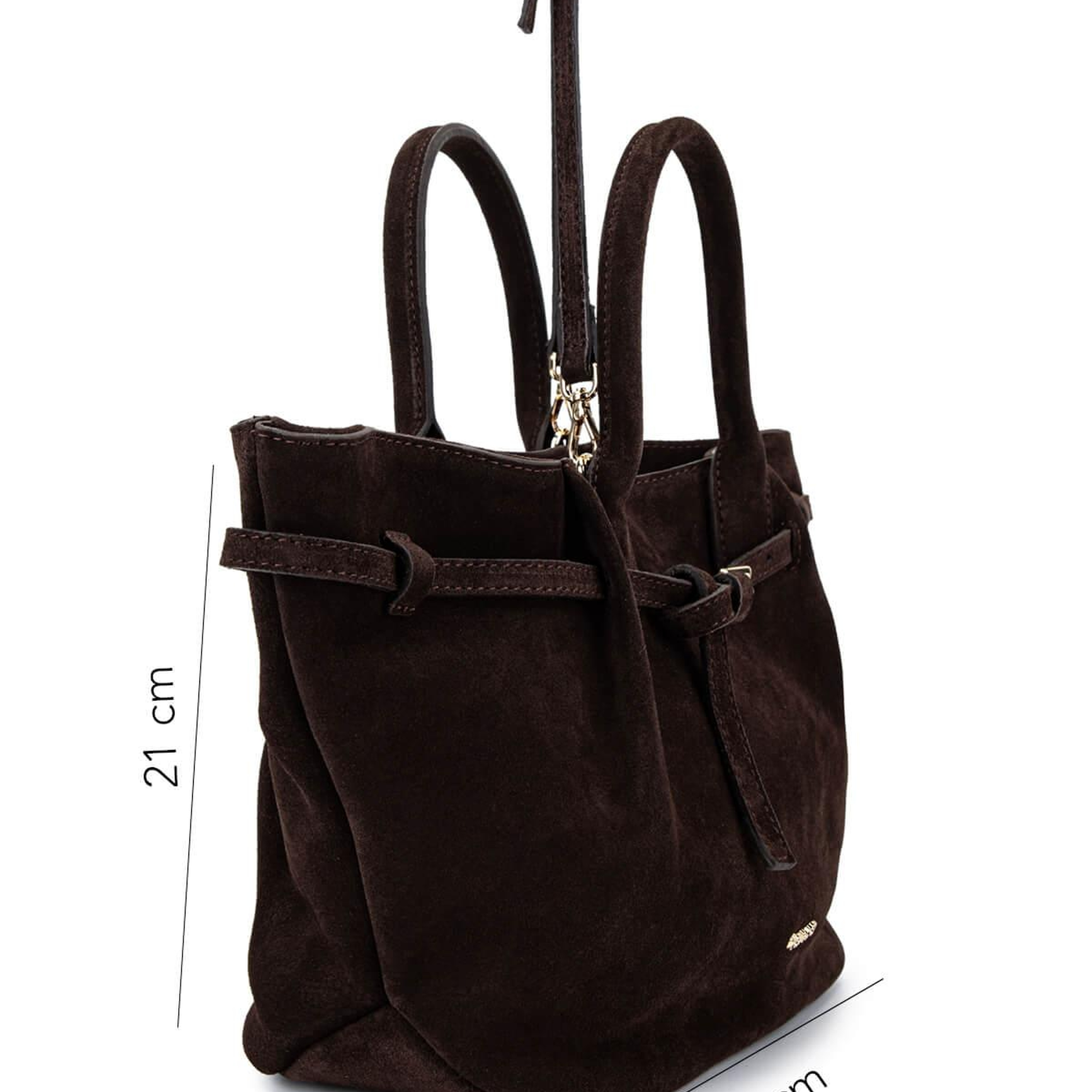 Tamer Tanca Kadın Hakiki Deri Kahverengi Süet Kol Çantası