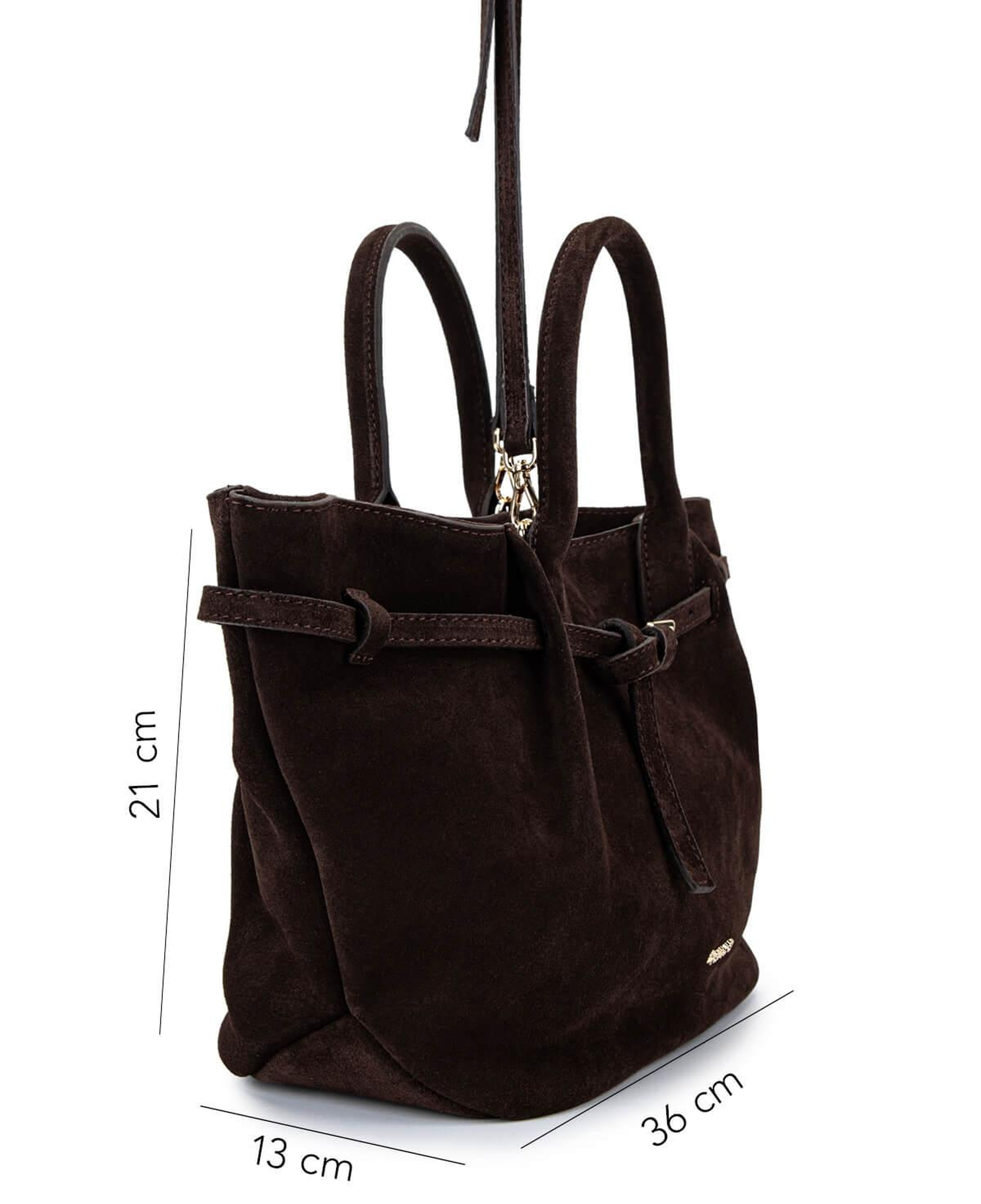 Tamer Tanca Kadın Hakiki Deri Kahverengi Süet Kol Çantası