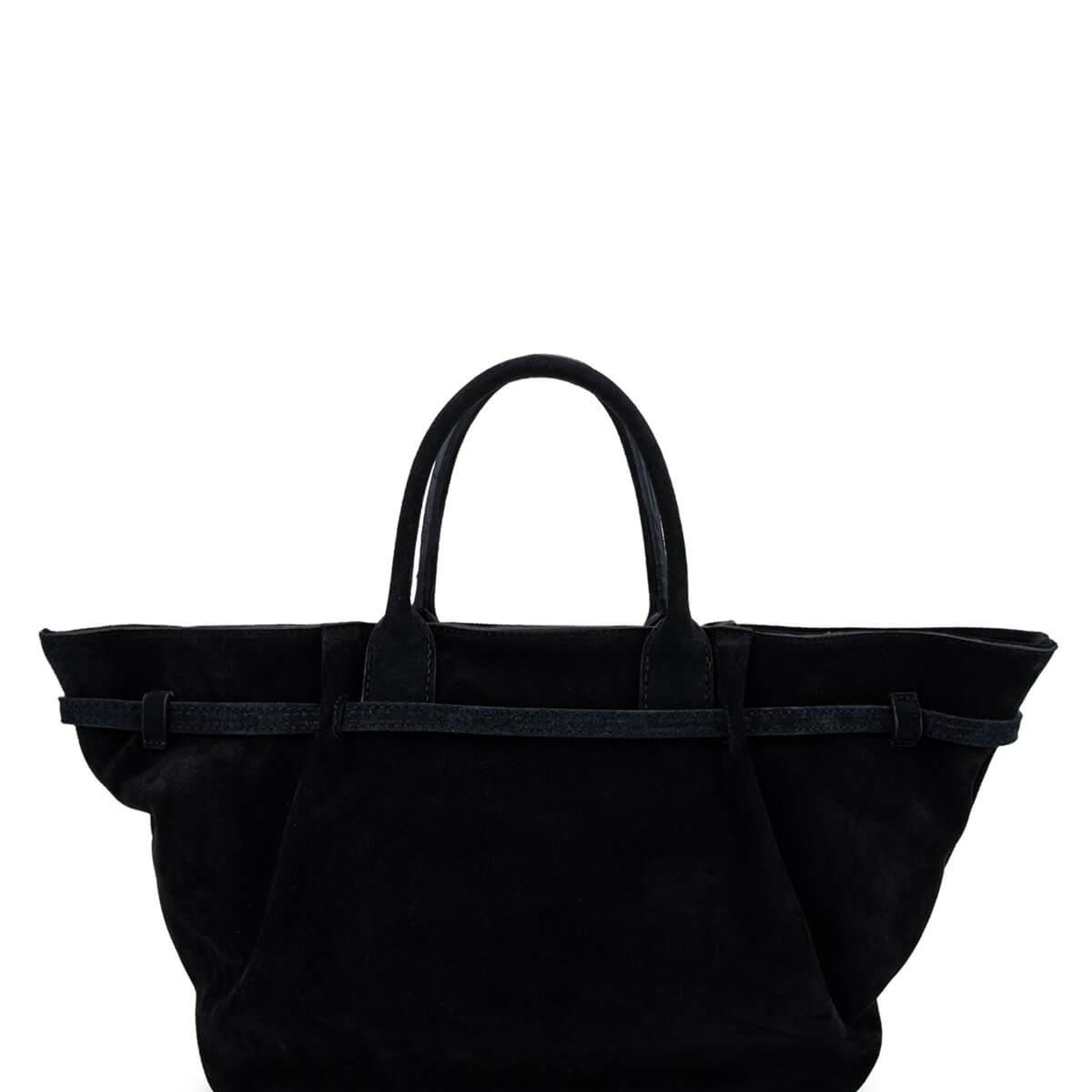 Tamer Tanca Kadın Hakiki Deri Siyah Süet Kol Çantası