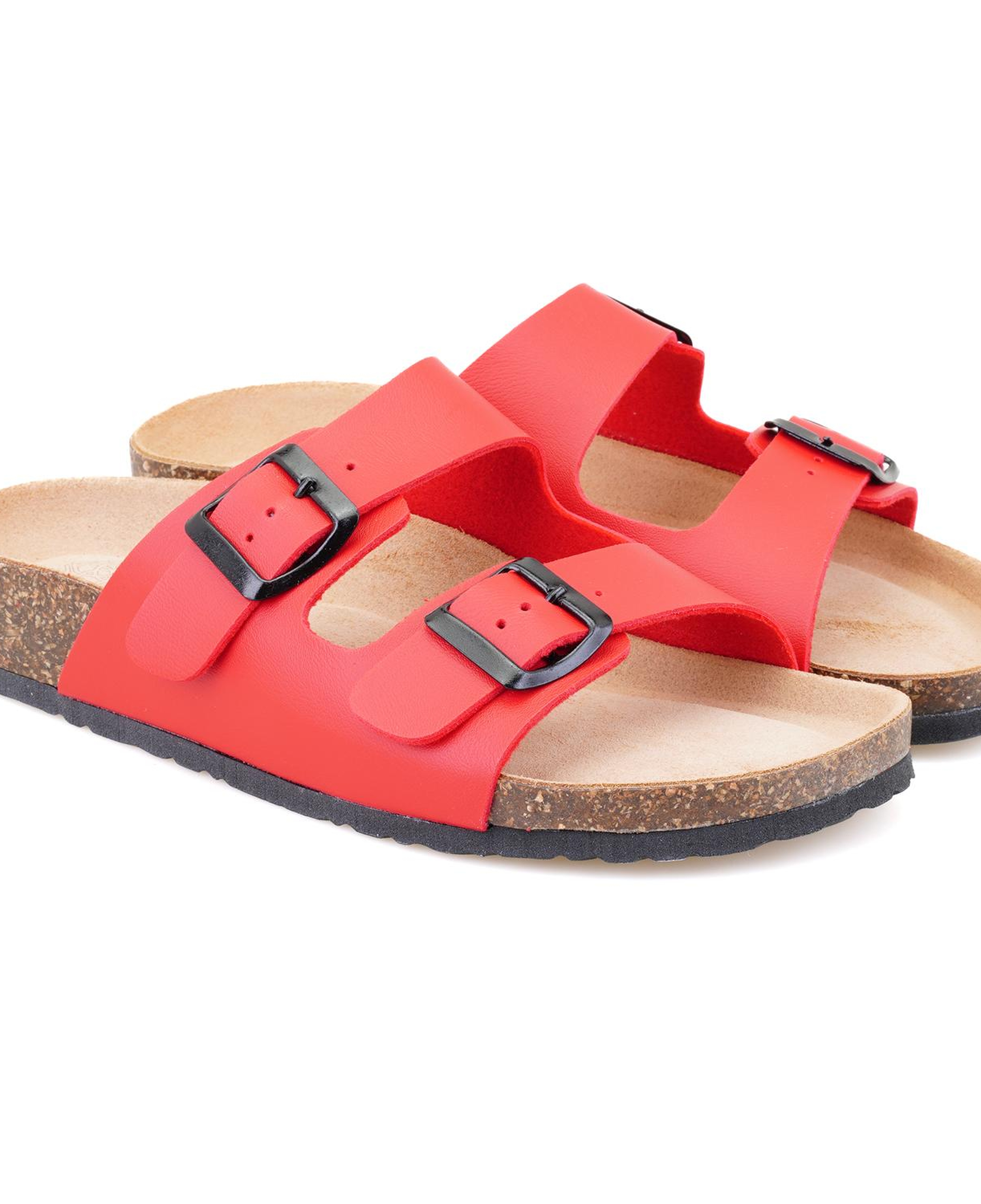 Kadın Kırmızı Ayarlanabilir Tokalı Terlik