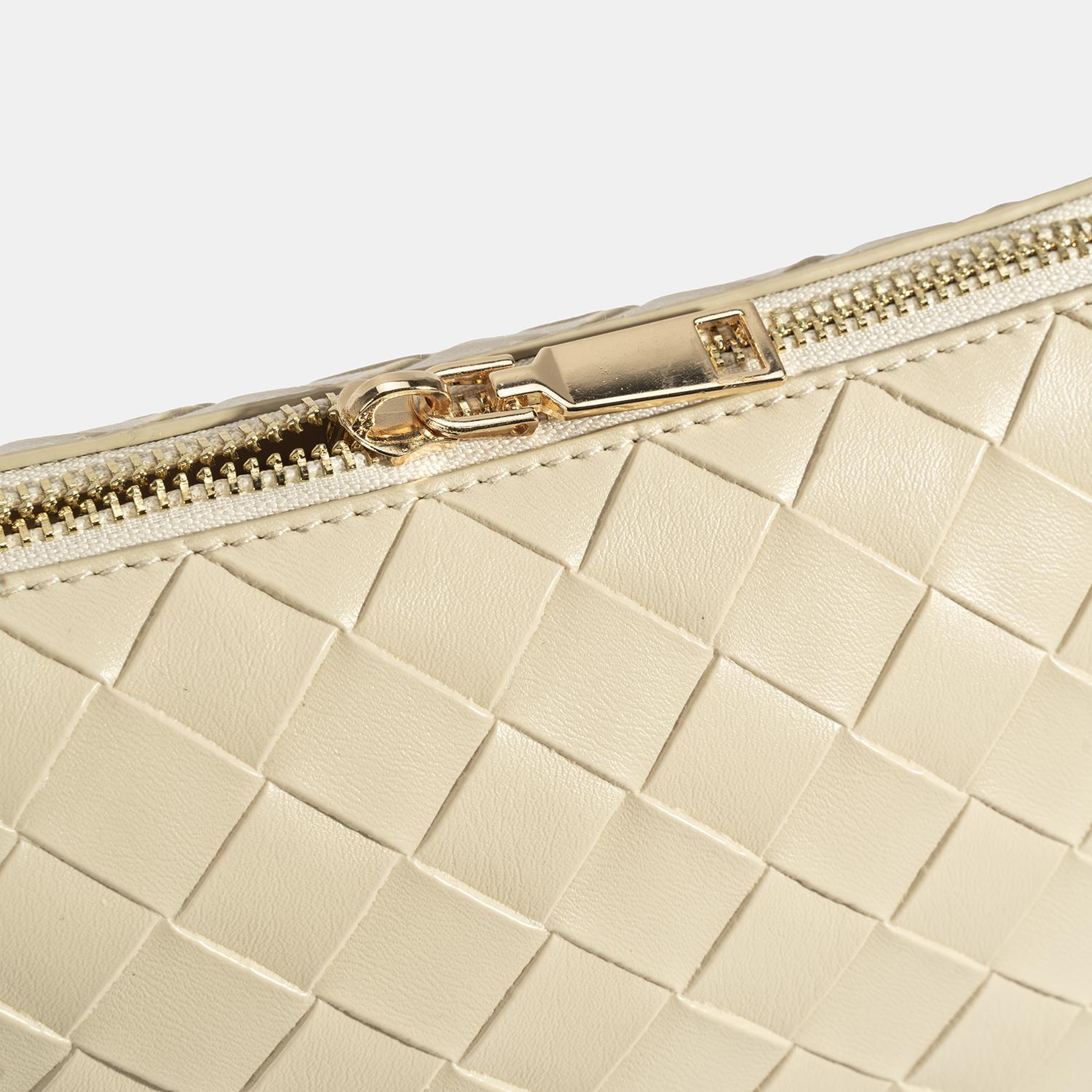 Kadın Bej Örgü Baskılı El Çantası