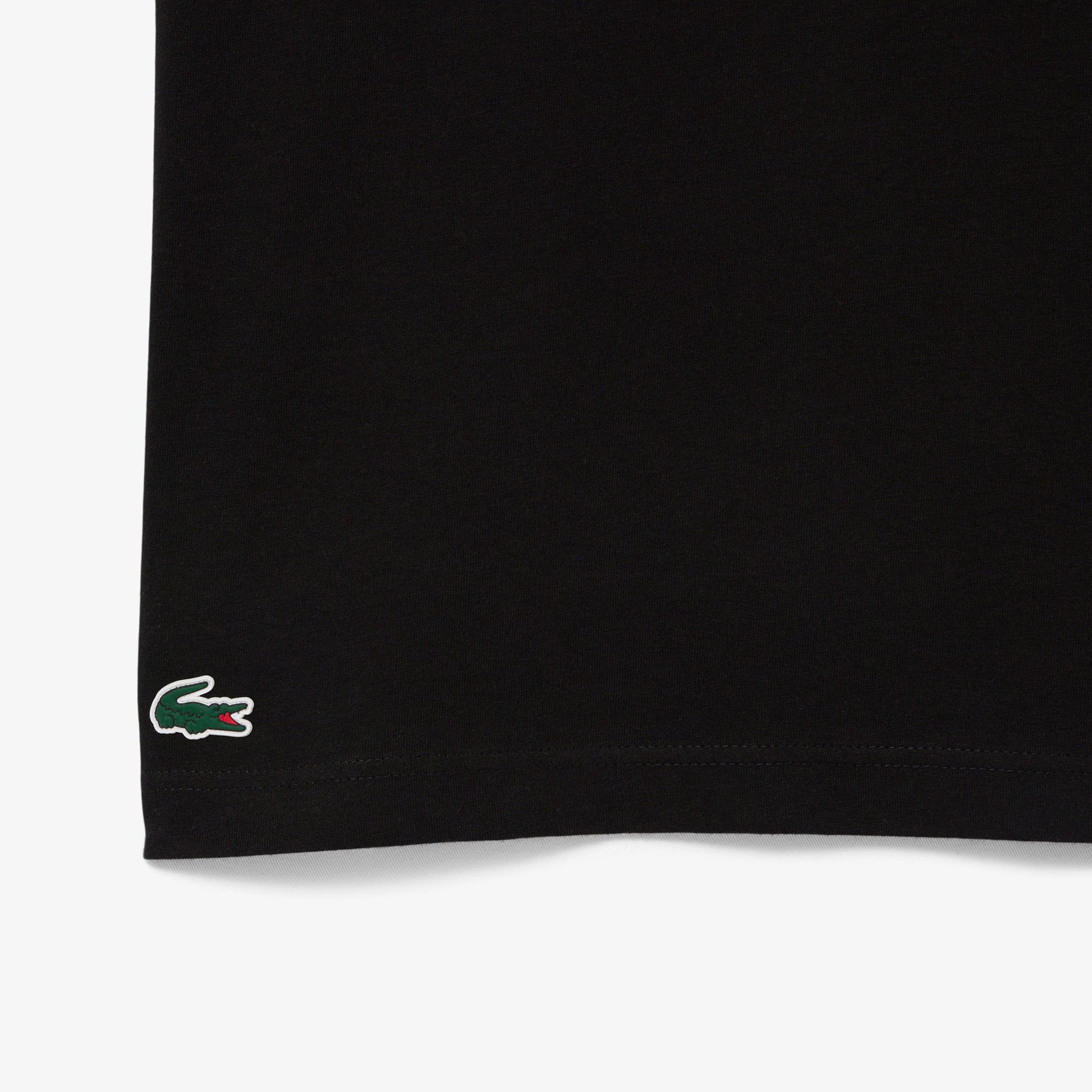 Lacoste Erkek Regular Fit Bisiklet Yaka Baskılı Siyah T-Shirt