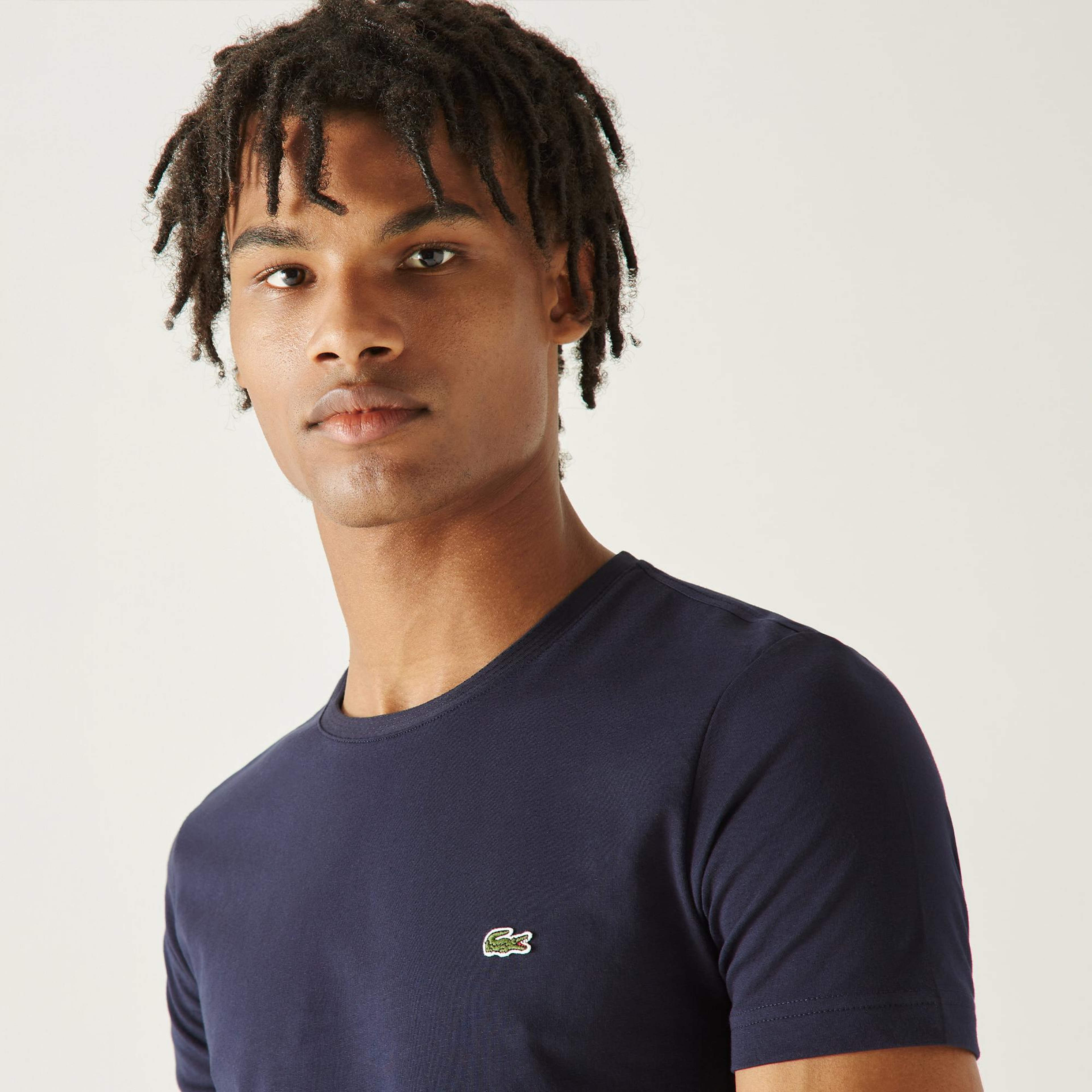 Lacoste Erkek Slim Fit Bisiklet Yaka Lacivert T-Shirt