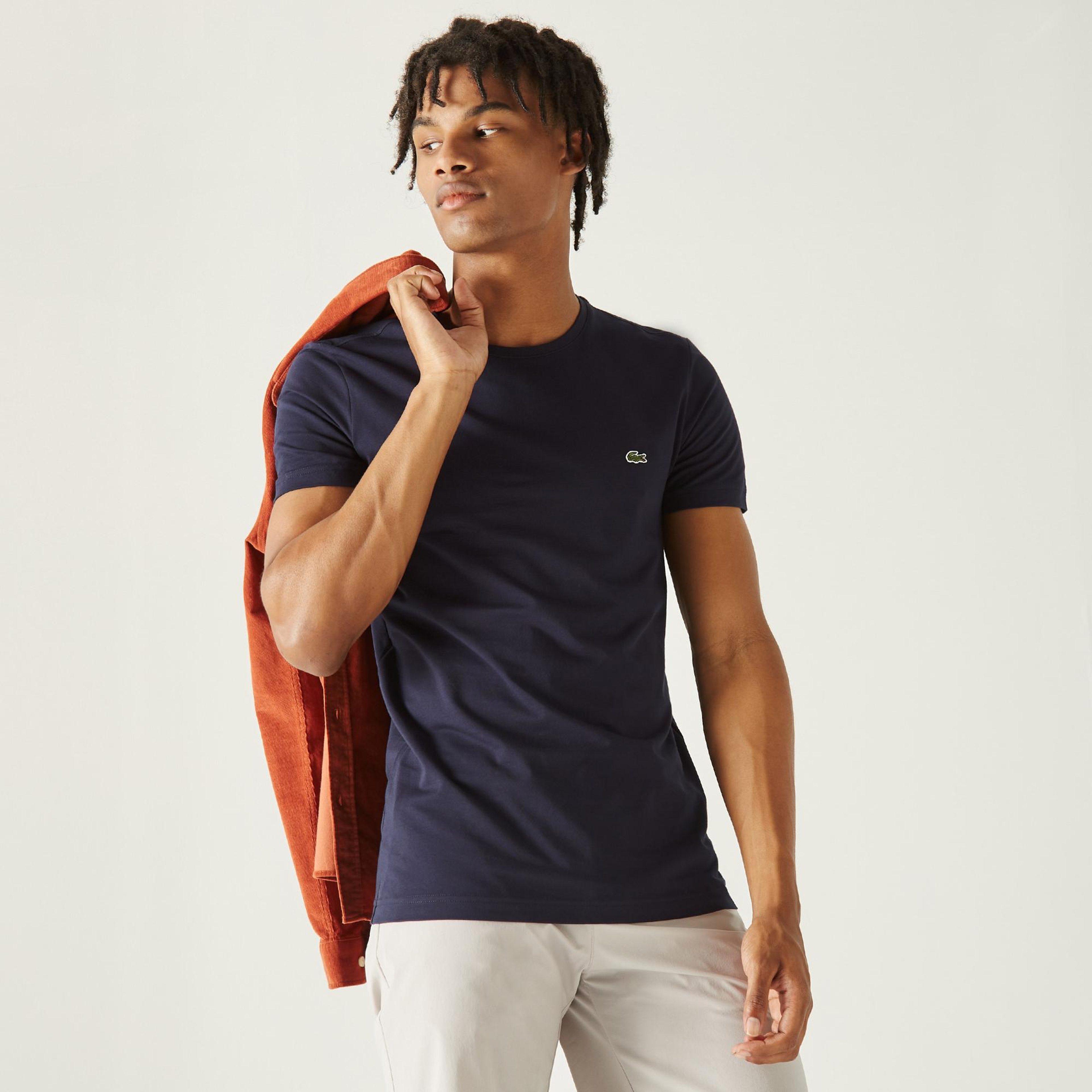Lacoste Erkek Slim Fit Bisiklet Yaka Lacivert T-Shirt