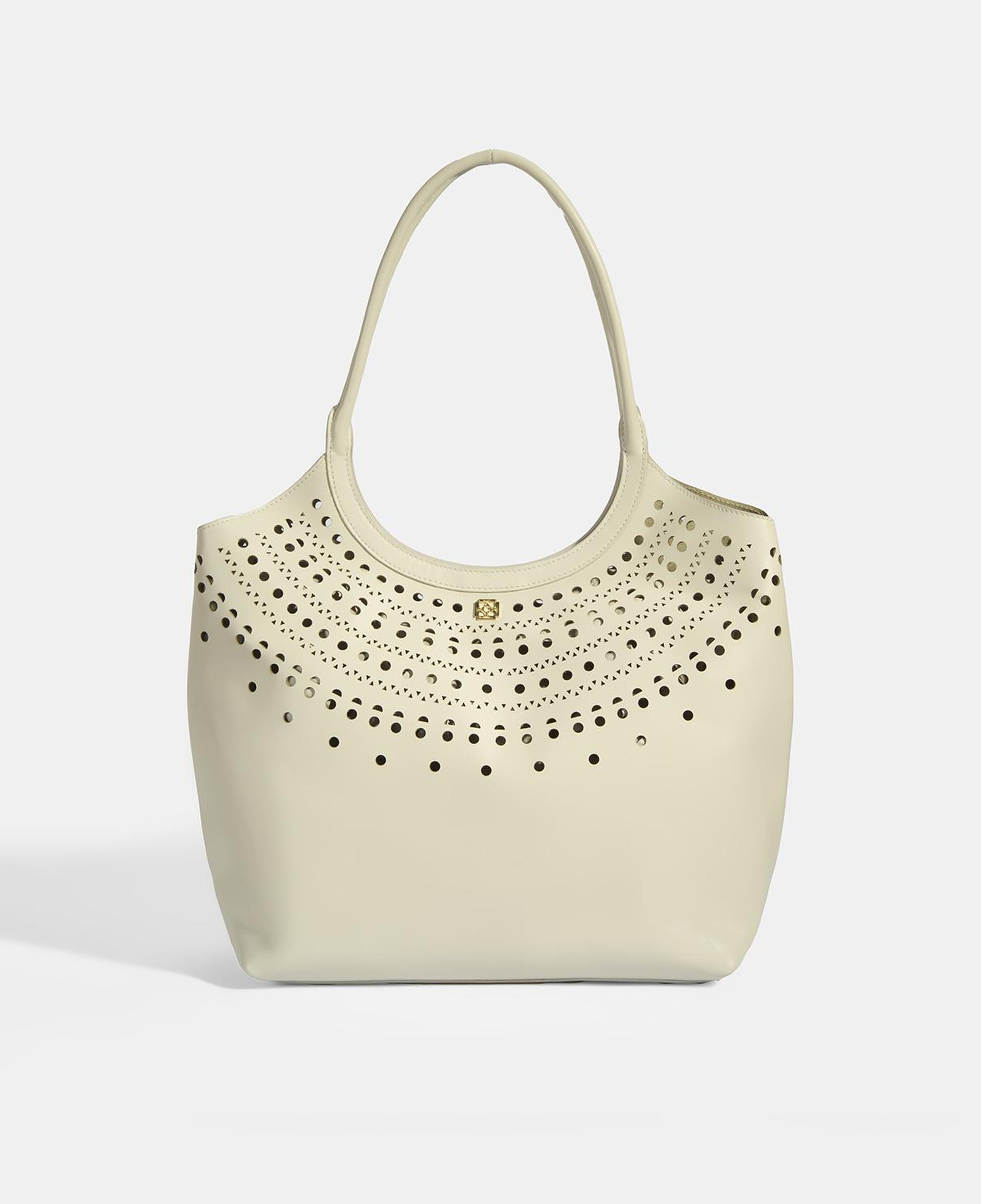 Kadın Beyaz Perforeli Deri Omuz Çantası