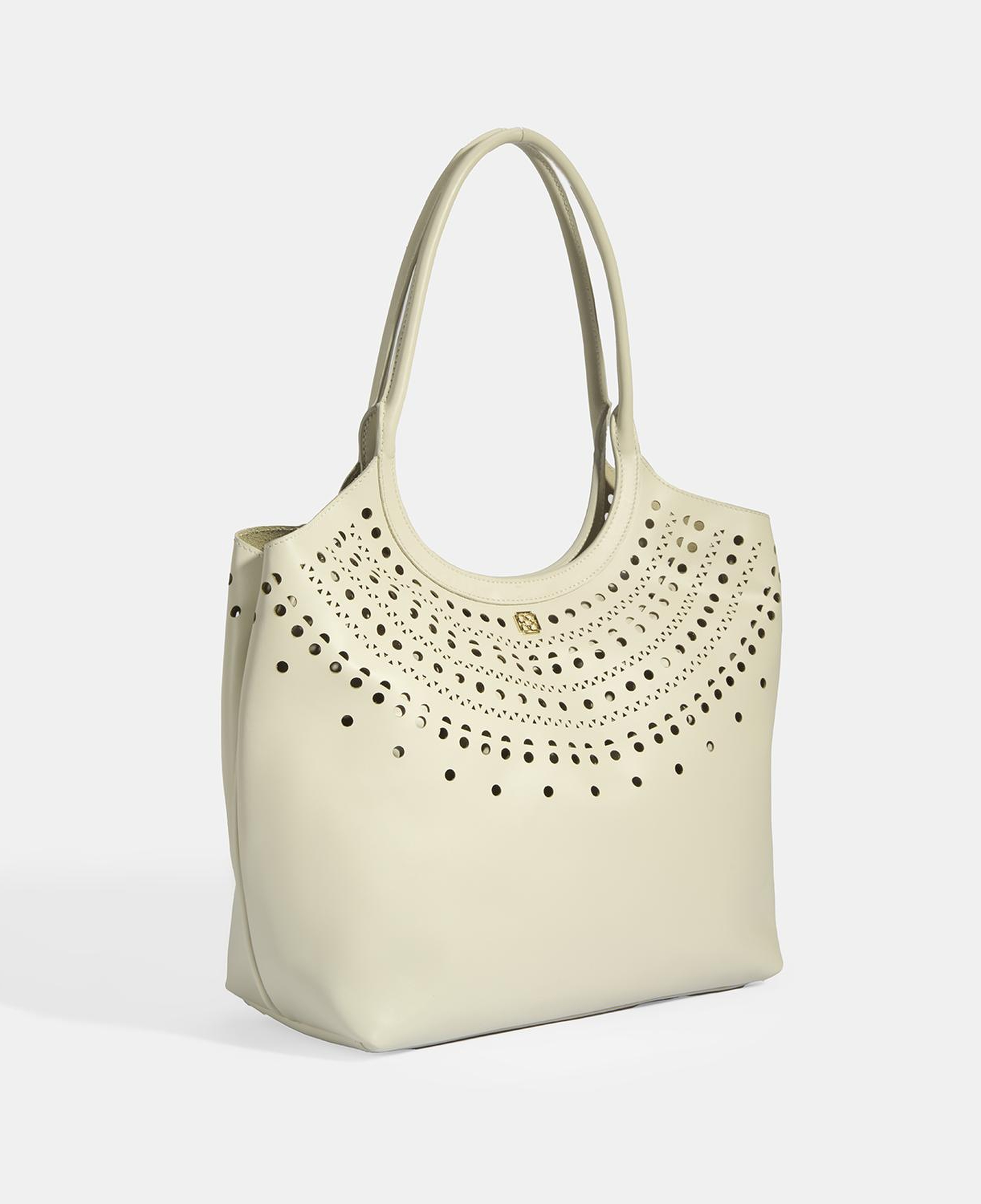Kadın Beyaz Perforeli Deri Omuz Çantası
