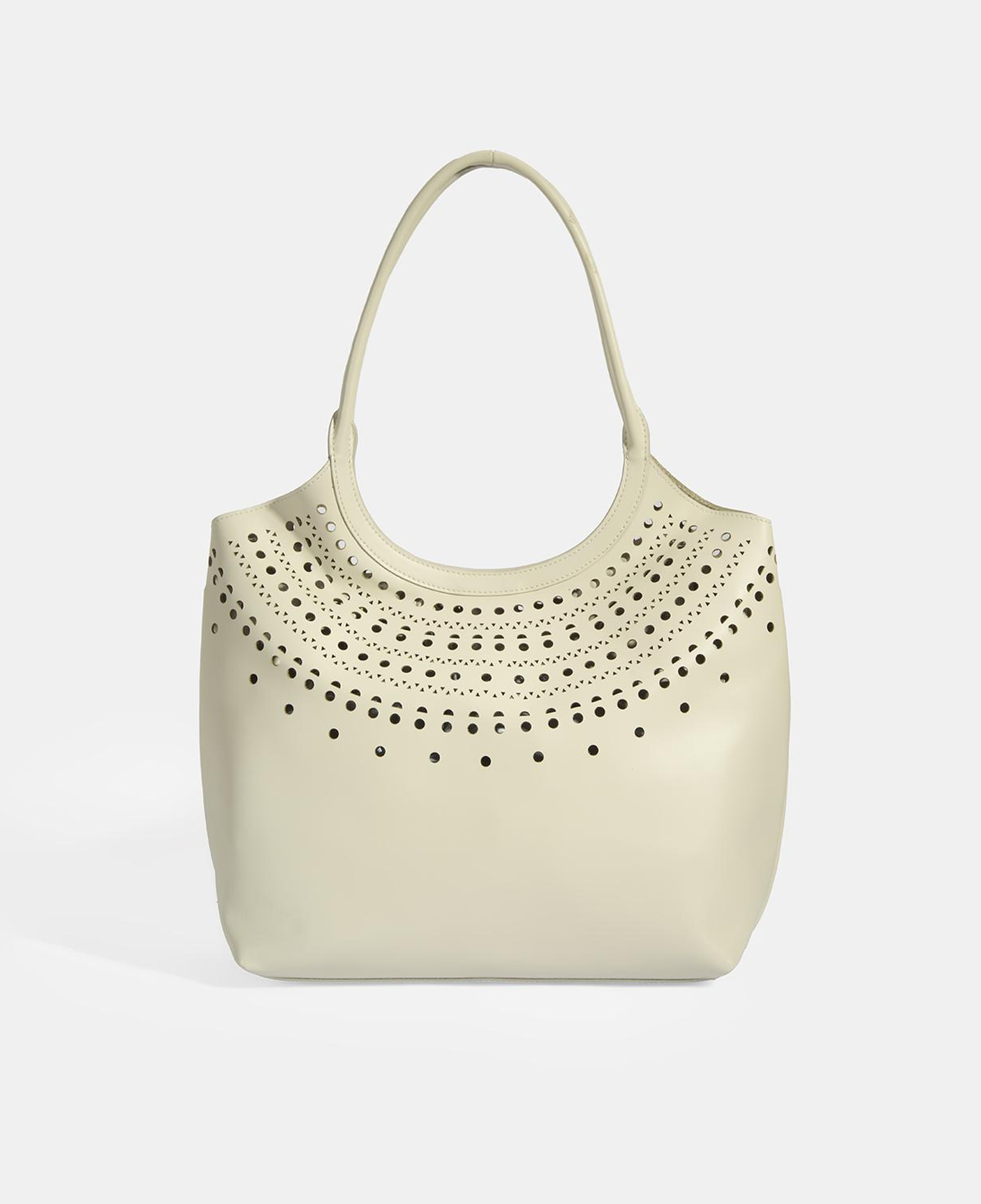 Kadın Beyaz Perforeli Deri Omuz Çantası