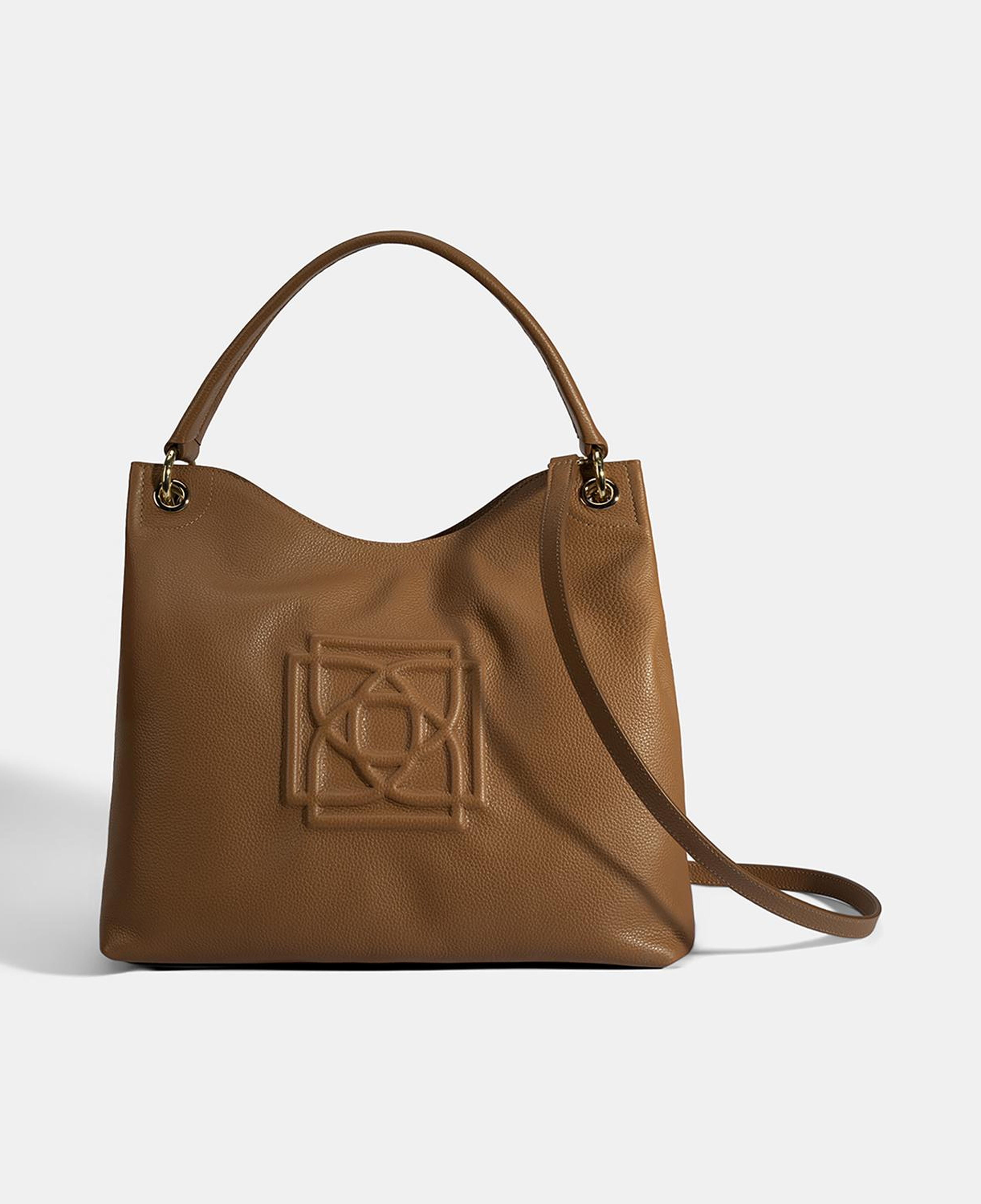 Kadın Taba Logo Baskılı Deri Omuz Çantası