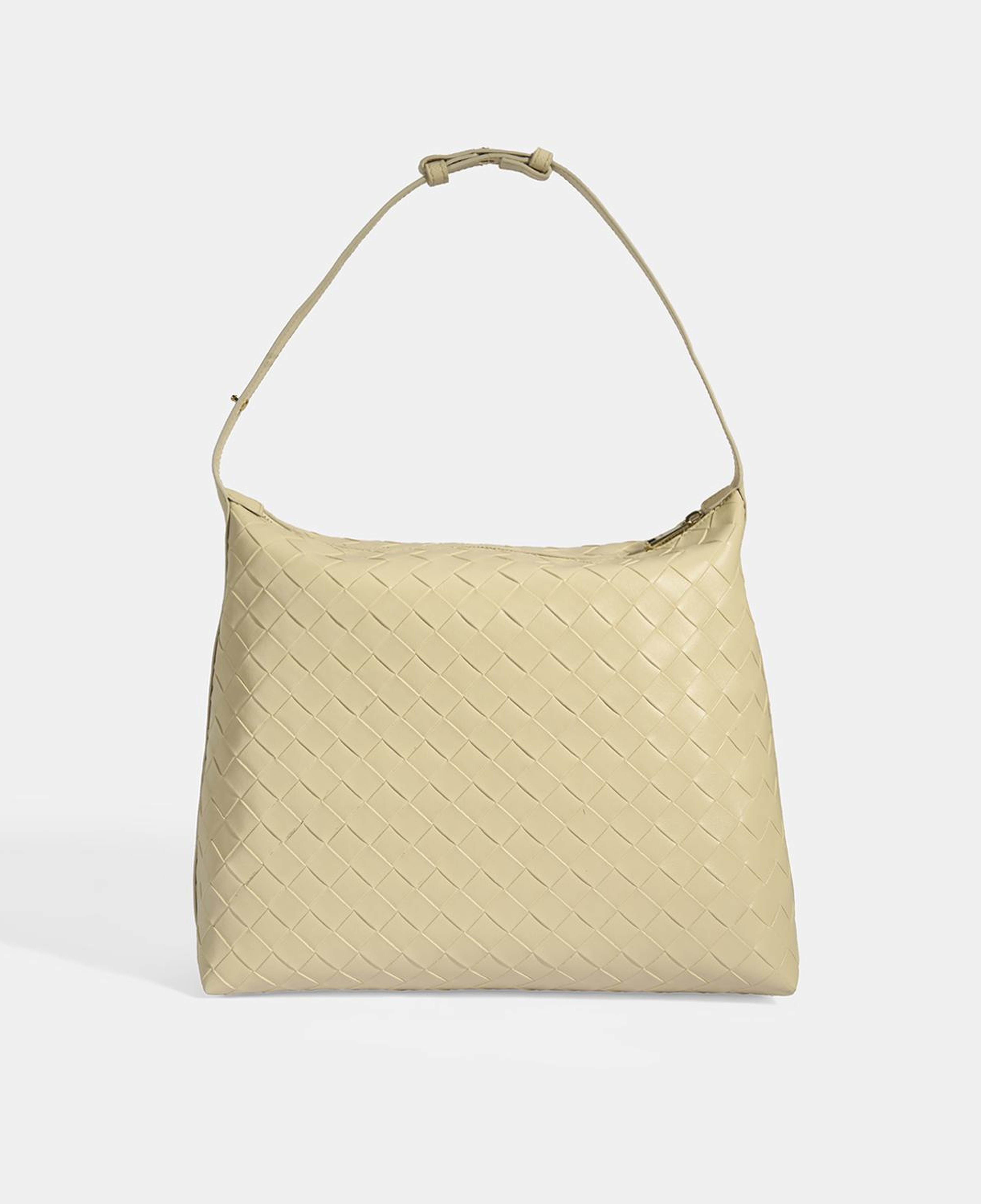 Kadın Bej Örgü Baskılı Omuz Çantası