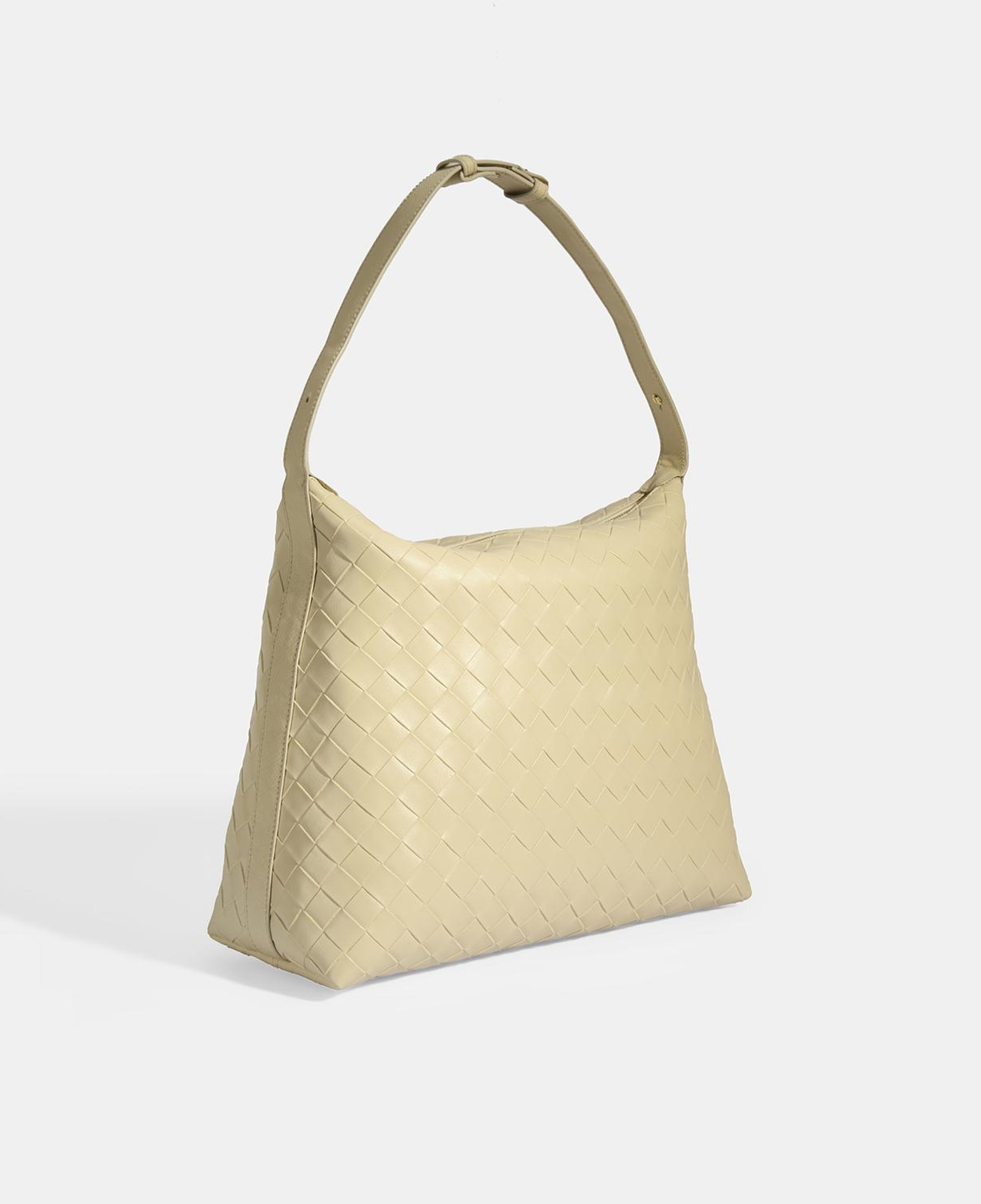 Kadın Bej Örgü Baskılı Omuz Çantası