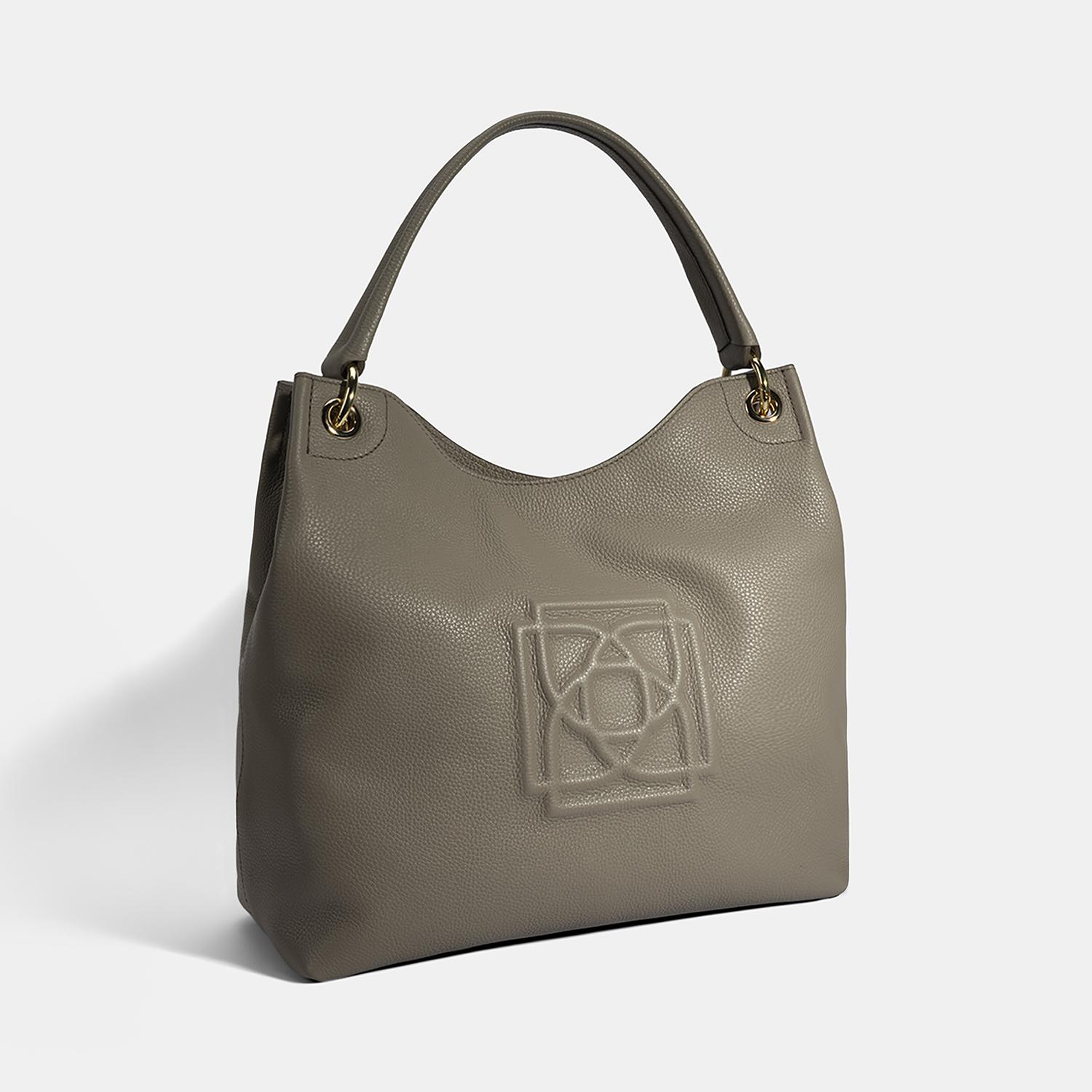 Kadın Yeşil Logo Baskılı Deri Omuz Çantası