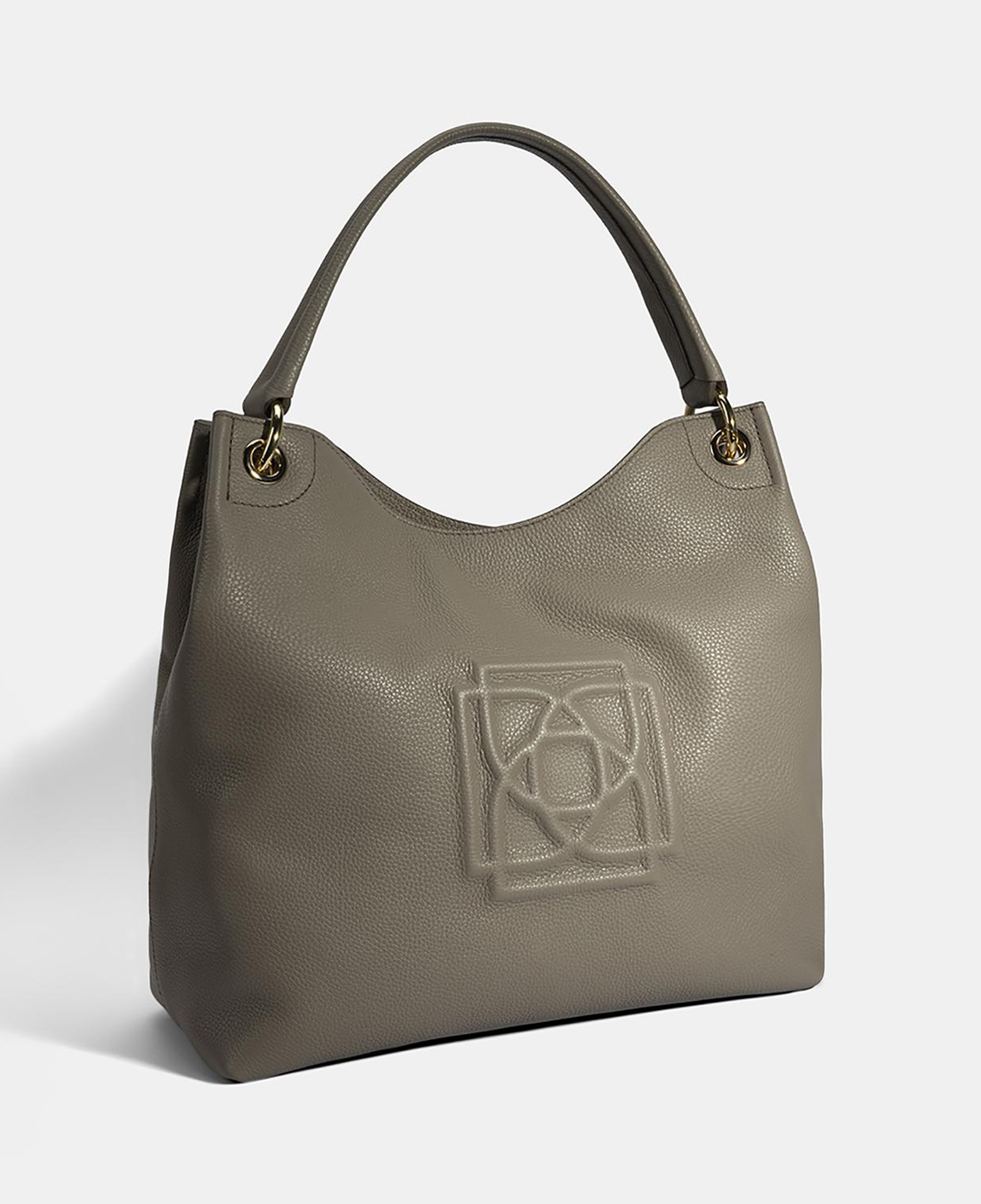 Kadın Yeşil Logo Baskılı Deri Omuz Çantası