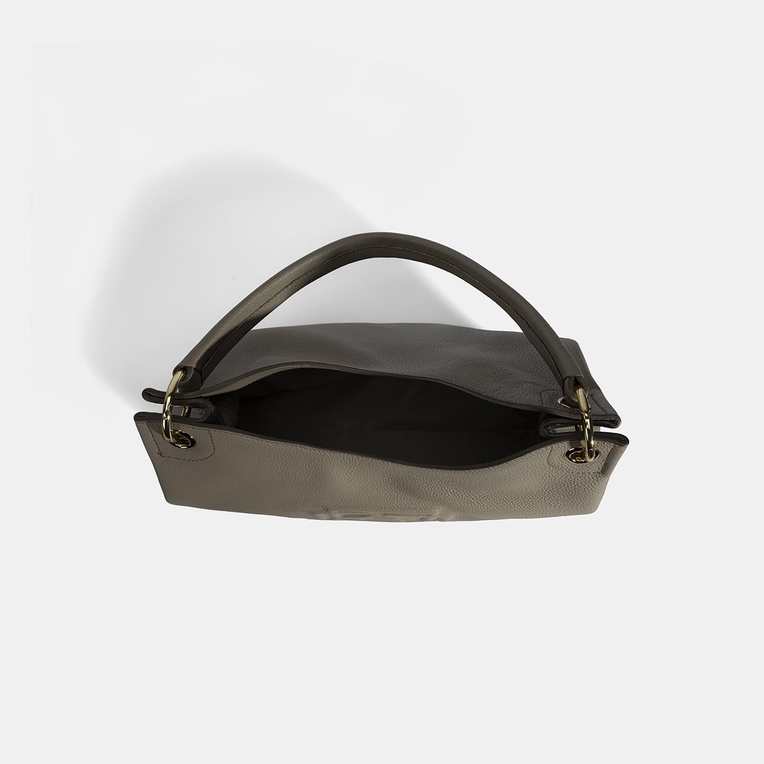 Kadın Yeşil Logo Baskılı Deri Omuz Çantası