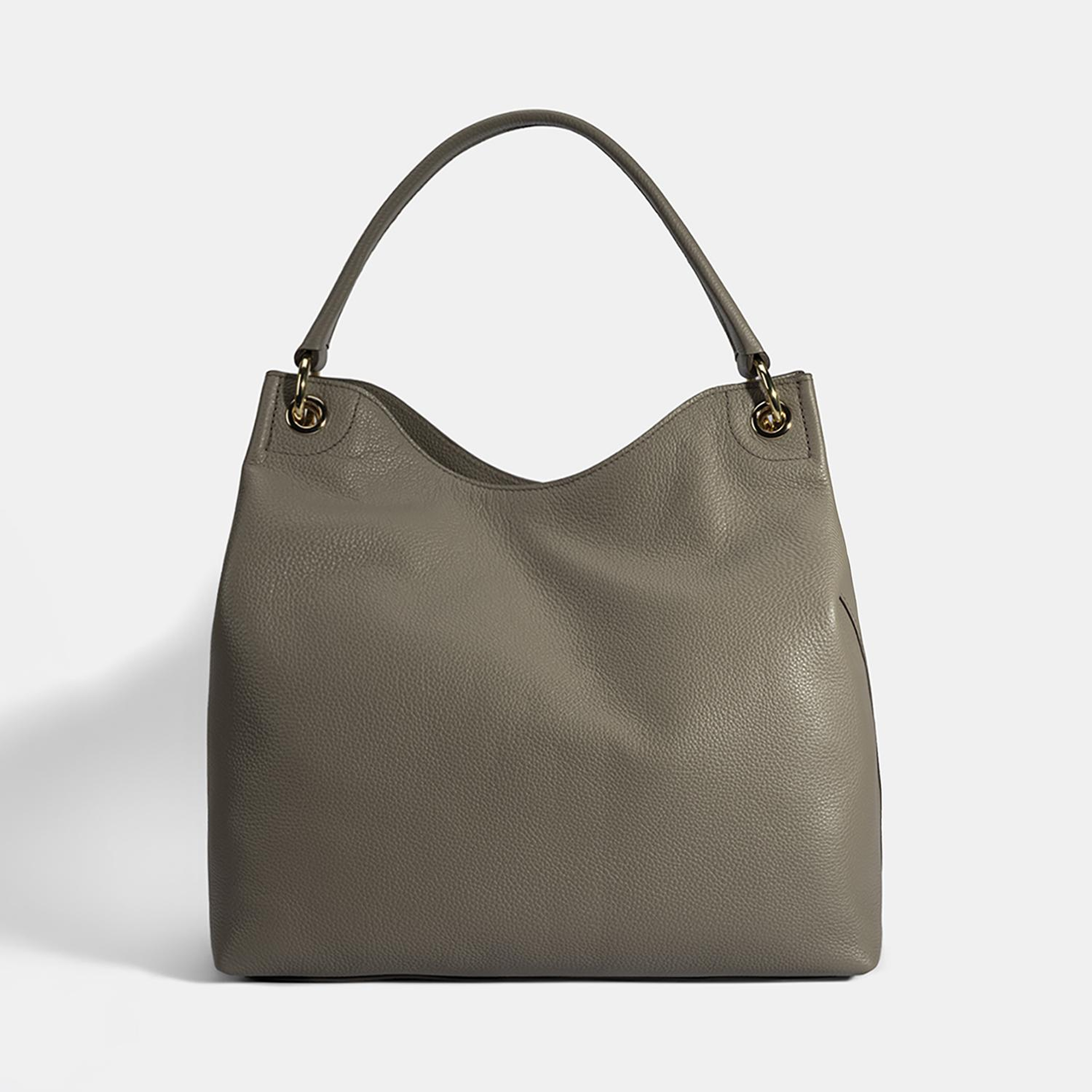 Kadın Yeşil Logo Baskılı Deri Omuz Çantası