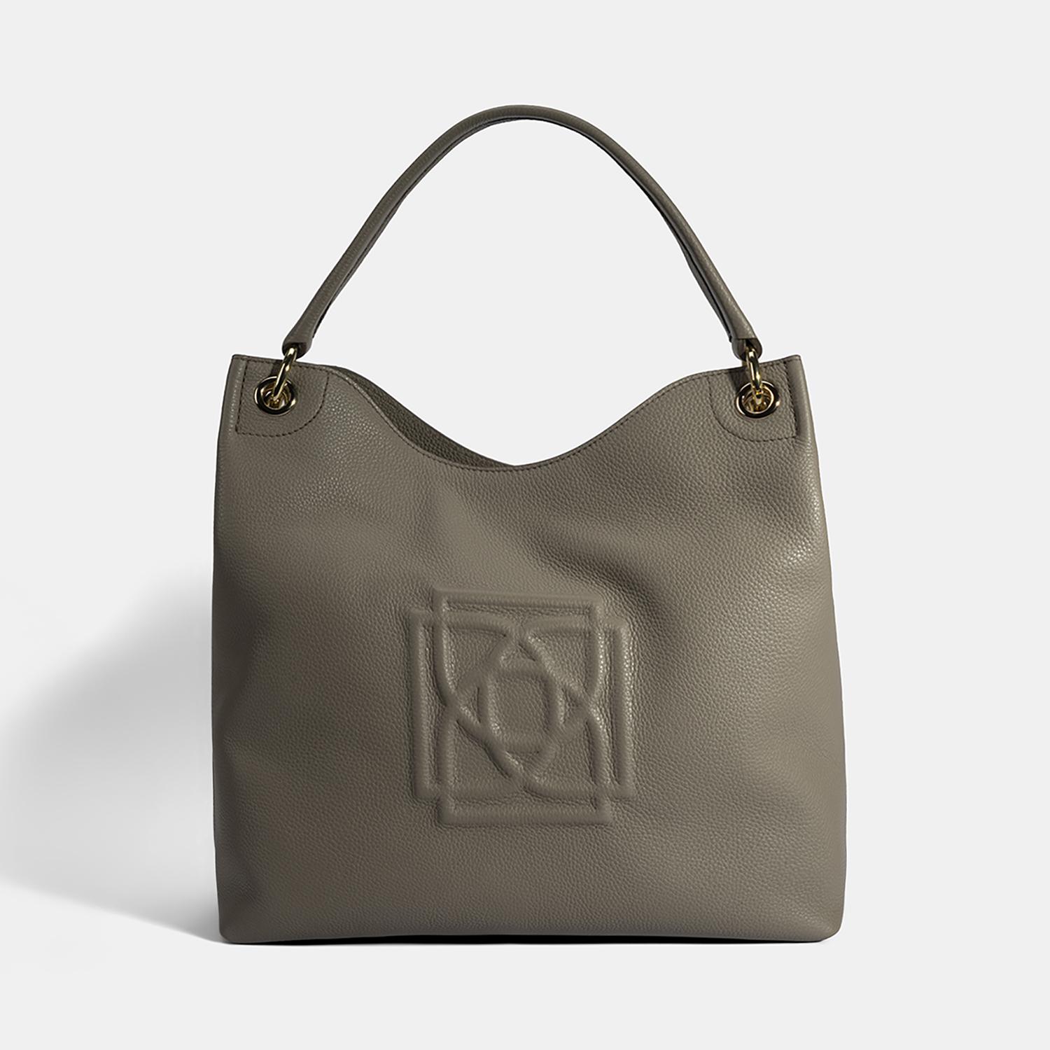 Kadın Yeşil Logo Baskılı Deri Omuz Çantası