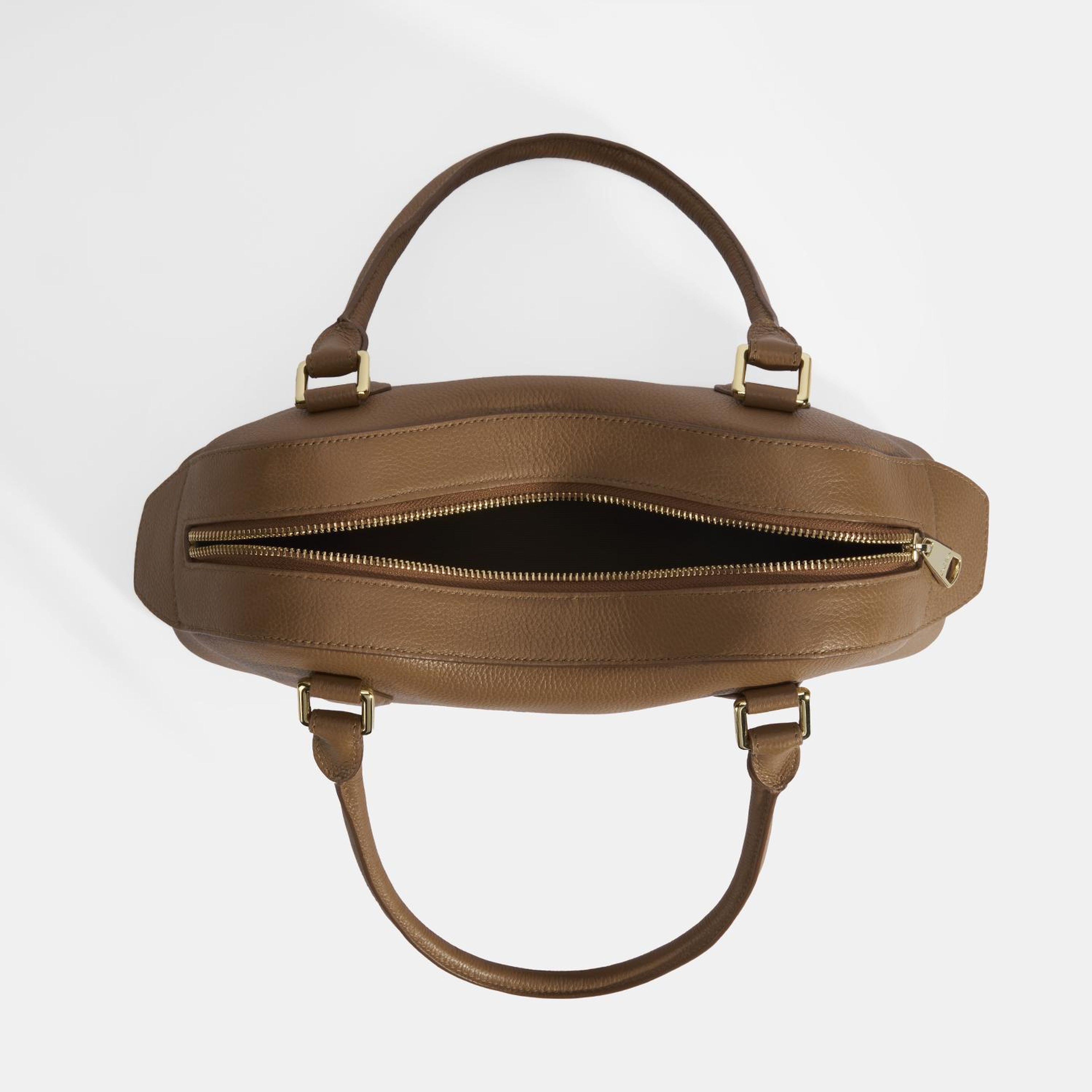 Kadın Taba Deri Çanta Aksesuarlı Büyük Omuz Çantası