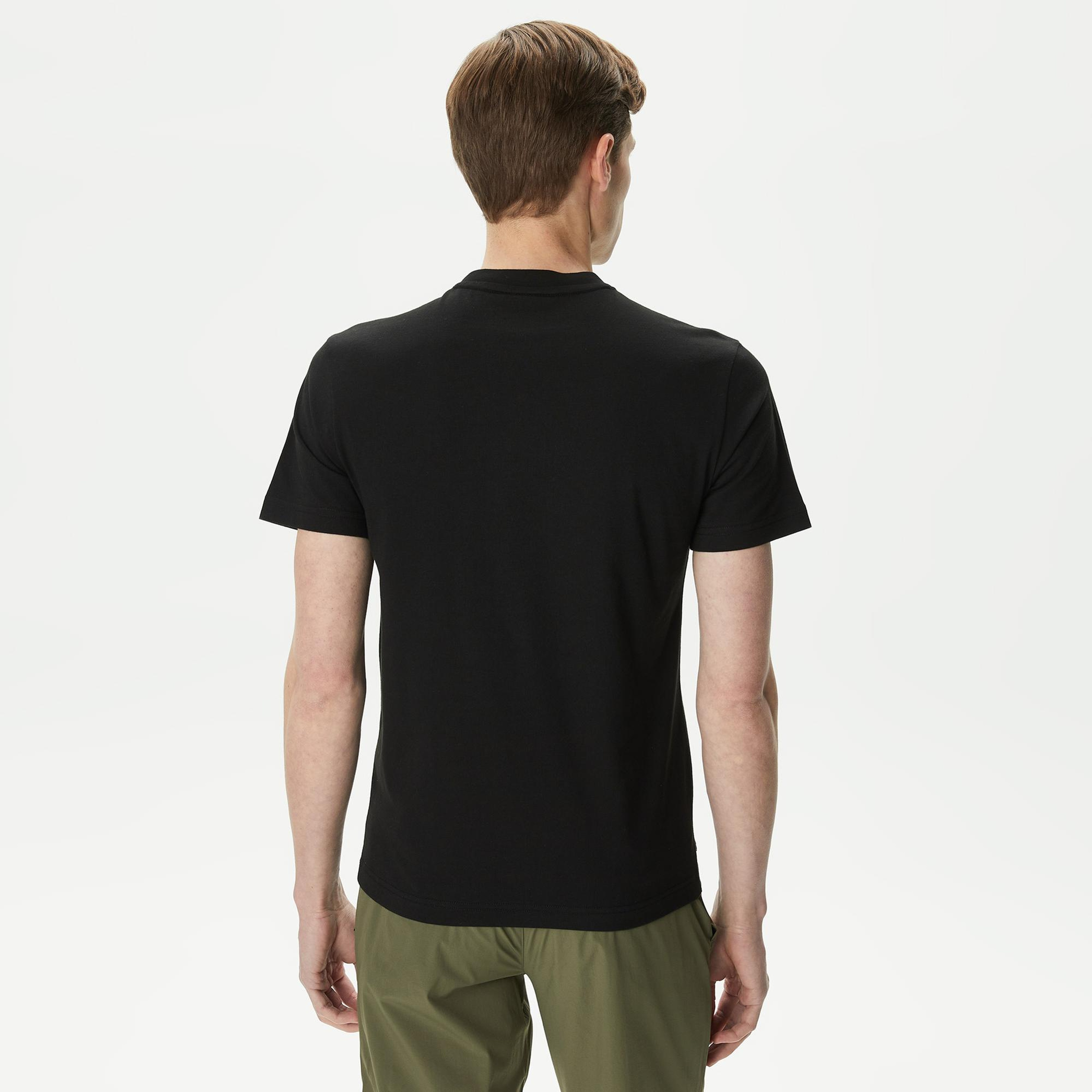Lacoste Erkek Regular Fit Bisiklet Yaka Baskılı Siyah T-Shirt