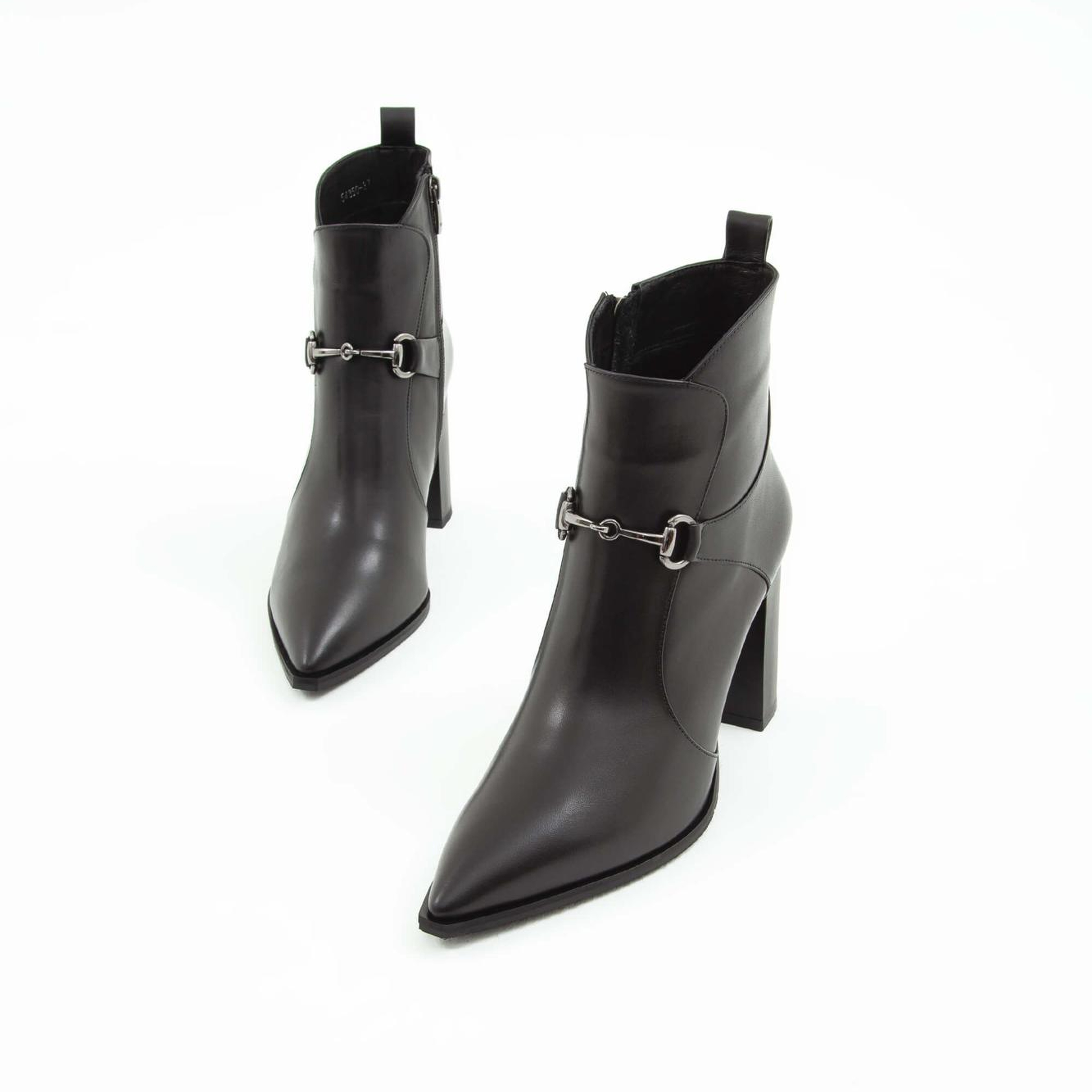 Tamer Tanca Kadın Hakiki Deri Siyah Analin Topuklu Bot