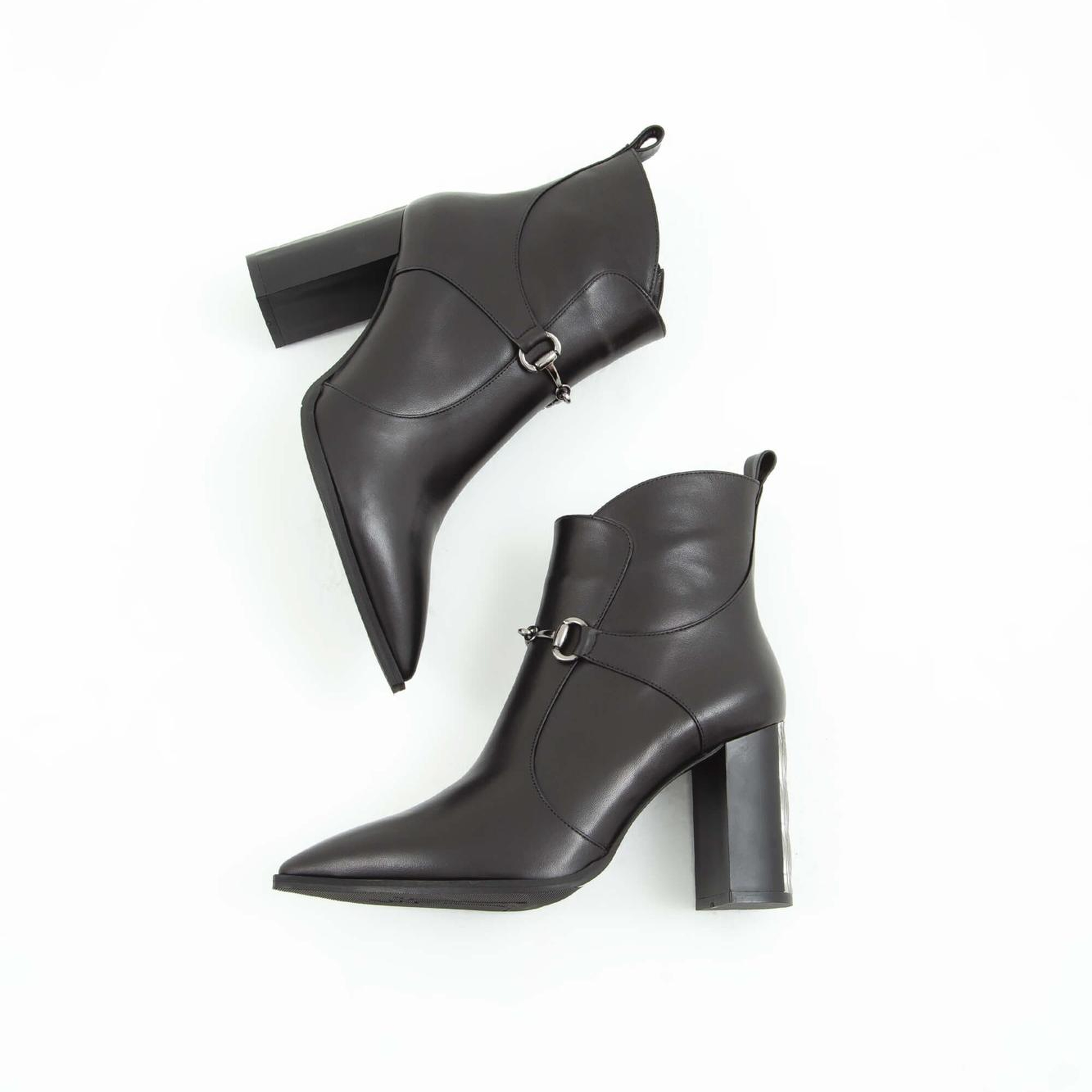 Tamer Tanca Kadın Hakiki Deri Siyah Analin Topuklu Bot
