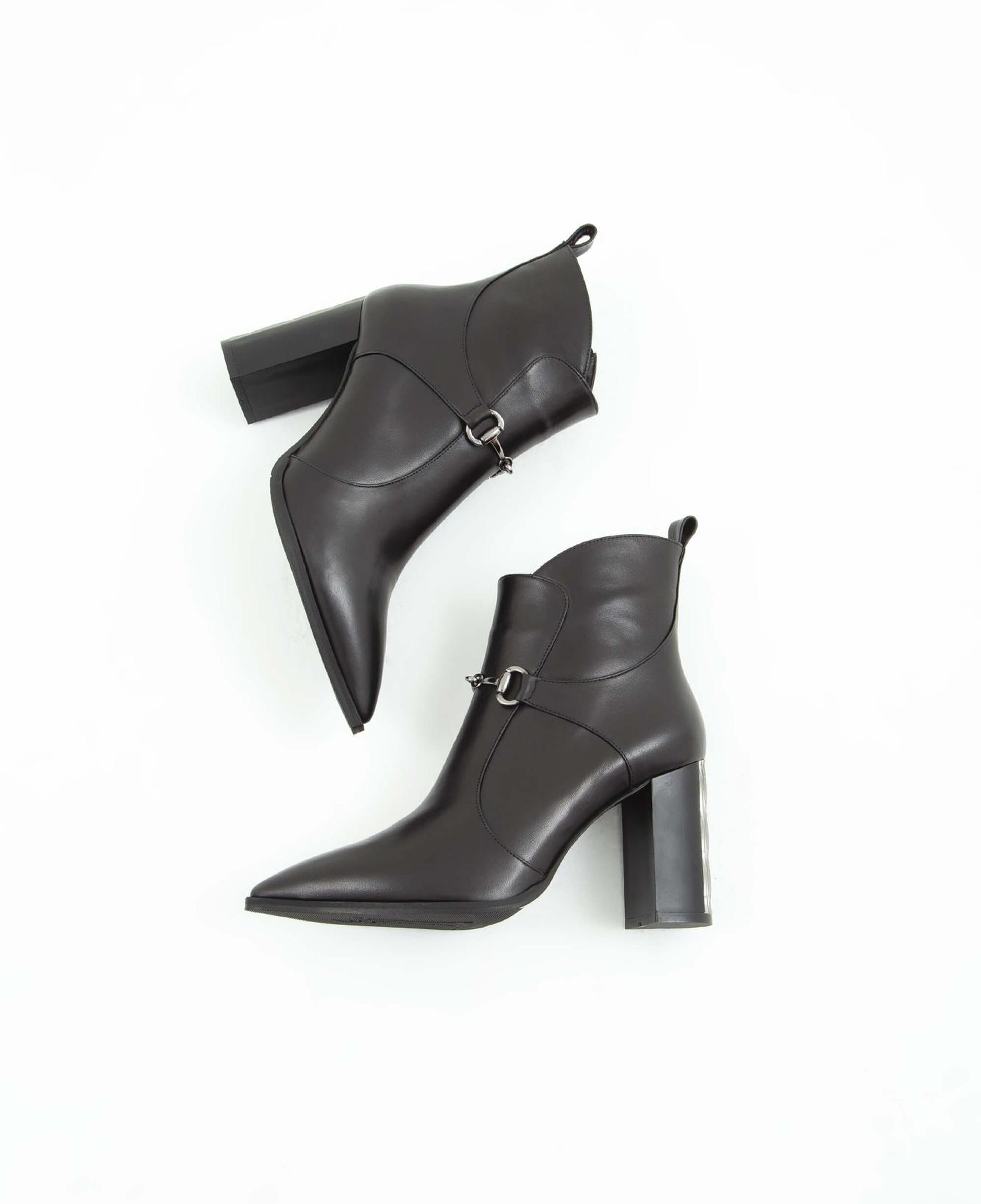 Tamer Tanca Kadın Hakiki Deri Siyah Analin Topuklu Bot