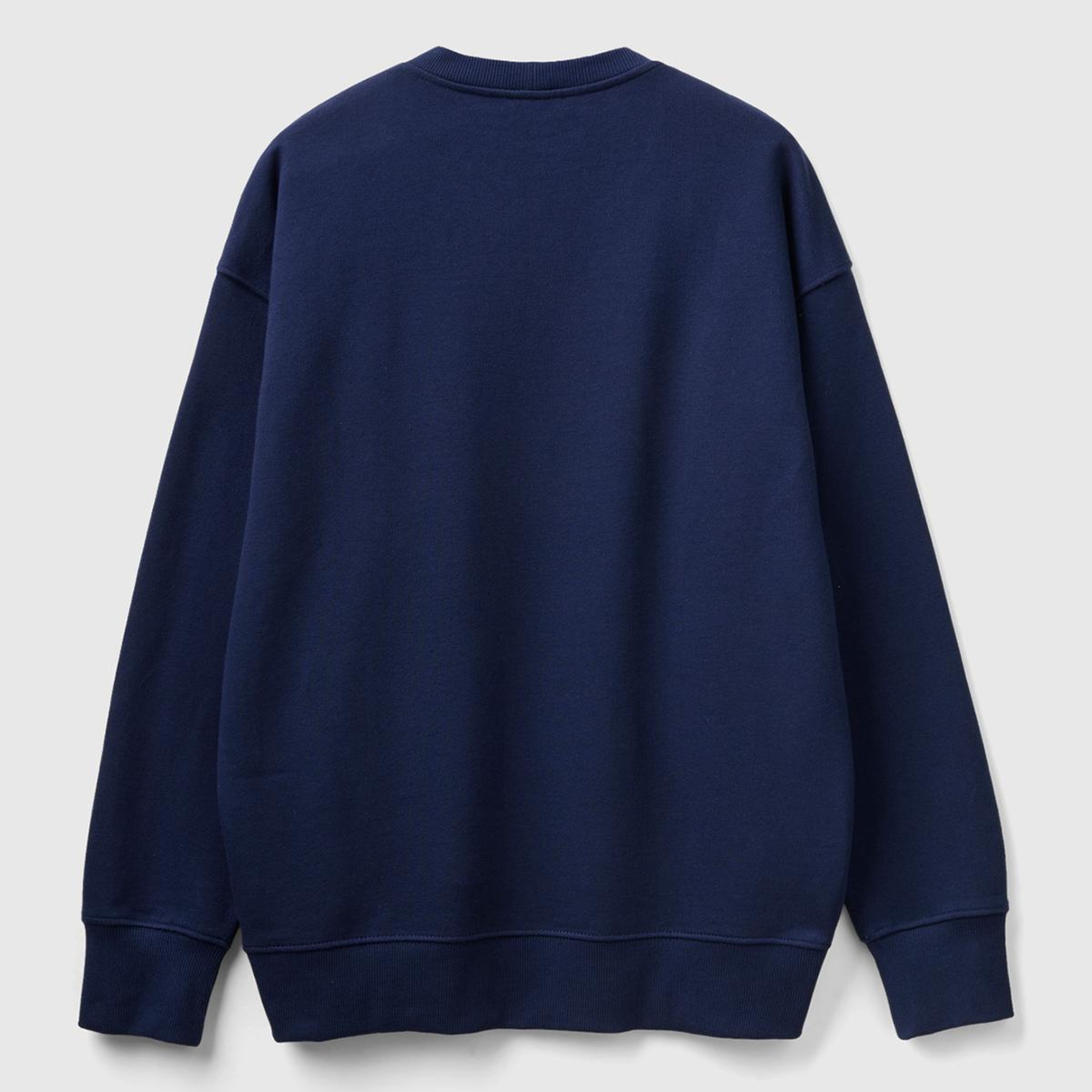 Erkek Lacivert %100 Koton Bisiklet Yaka Basic Sweatshirt