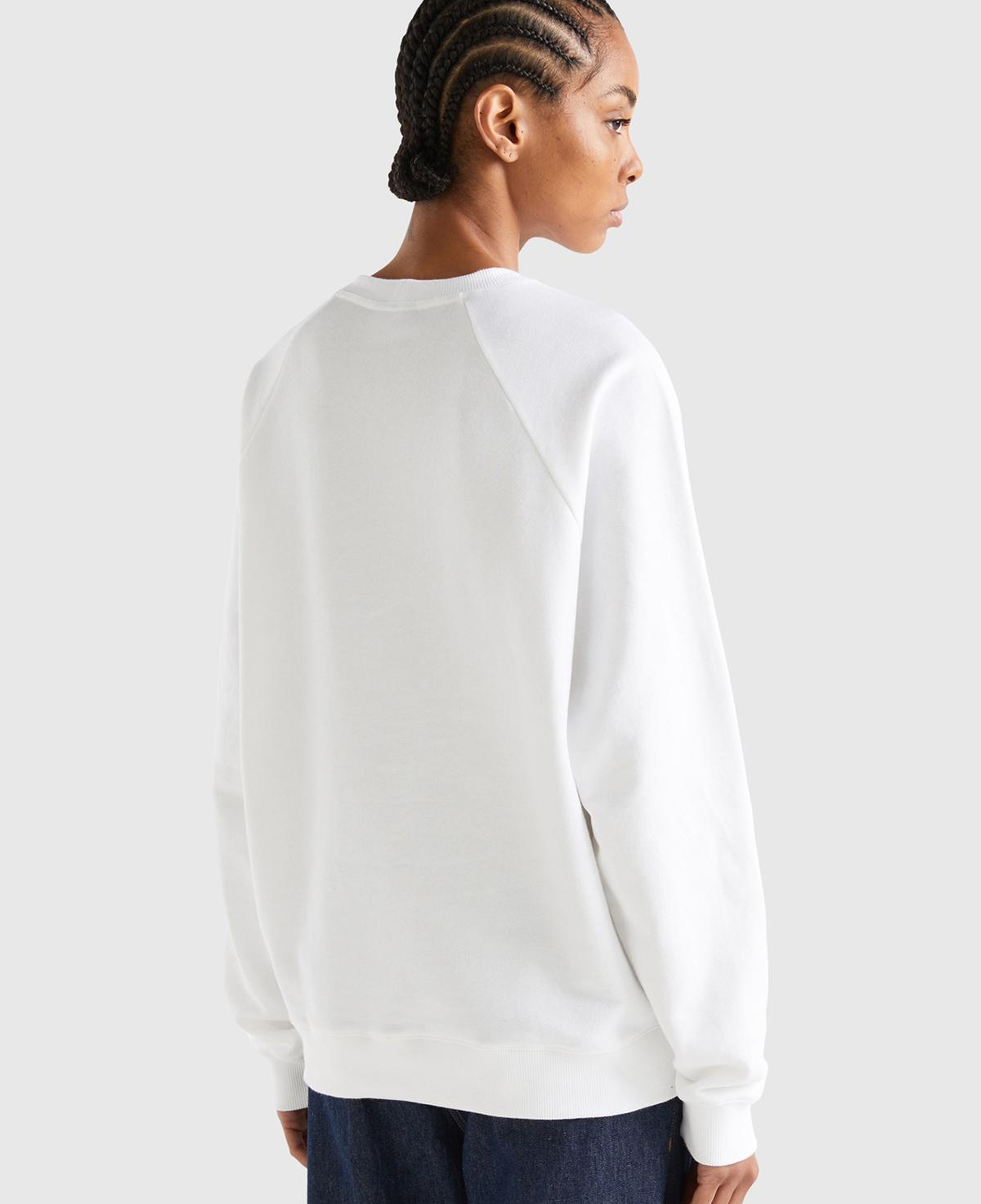 Unisex Beyaz Disney Baskılı Sweatshirt