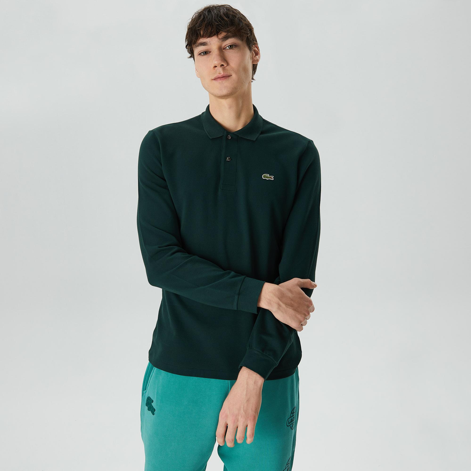 Lacoste Erkek Classic Fit Uzun Kollu Yeşil Polo