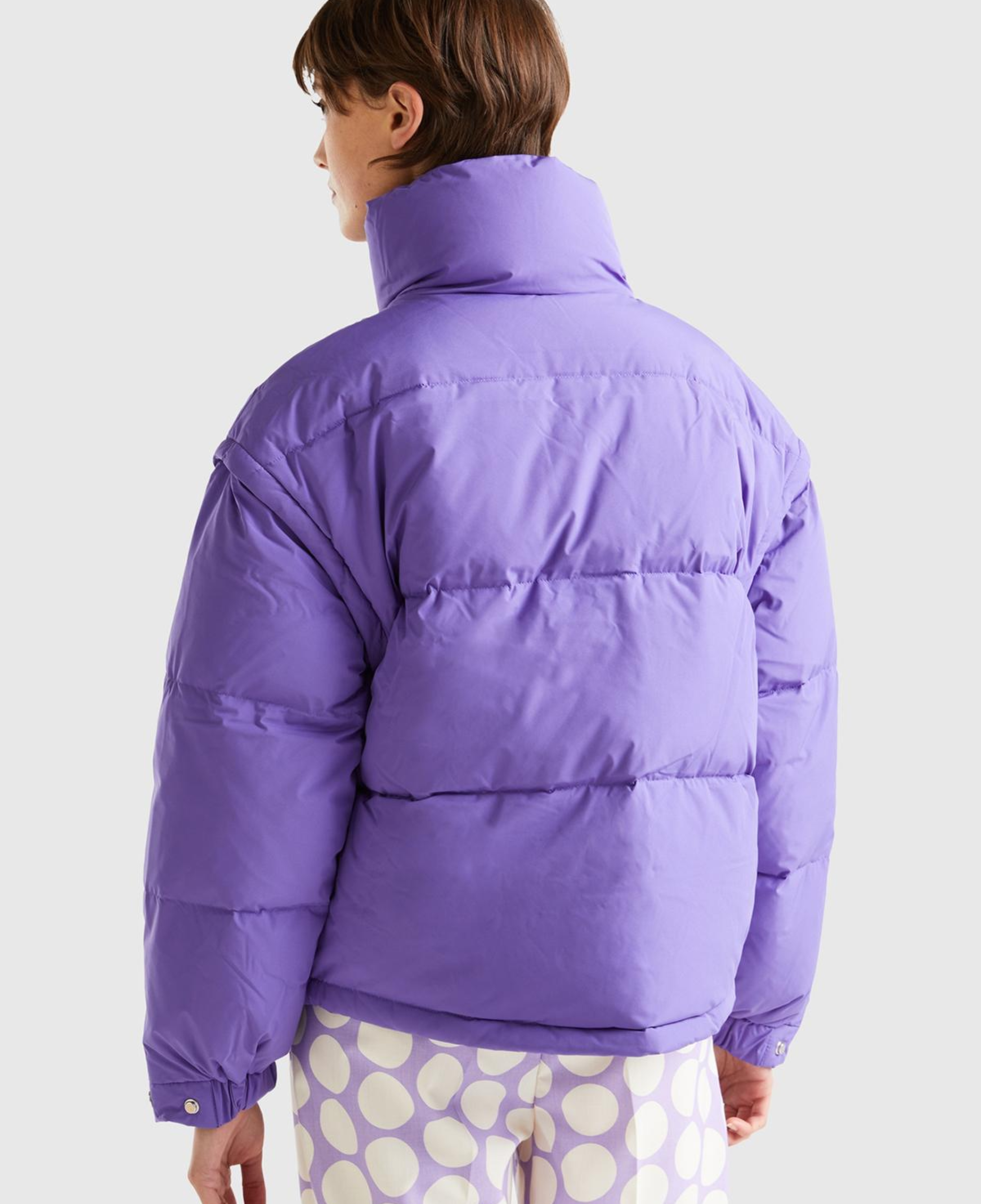 Kadın Mor Kaz Tüyü Dolgulu Pufa Mont