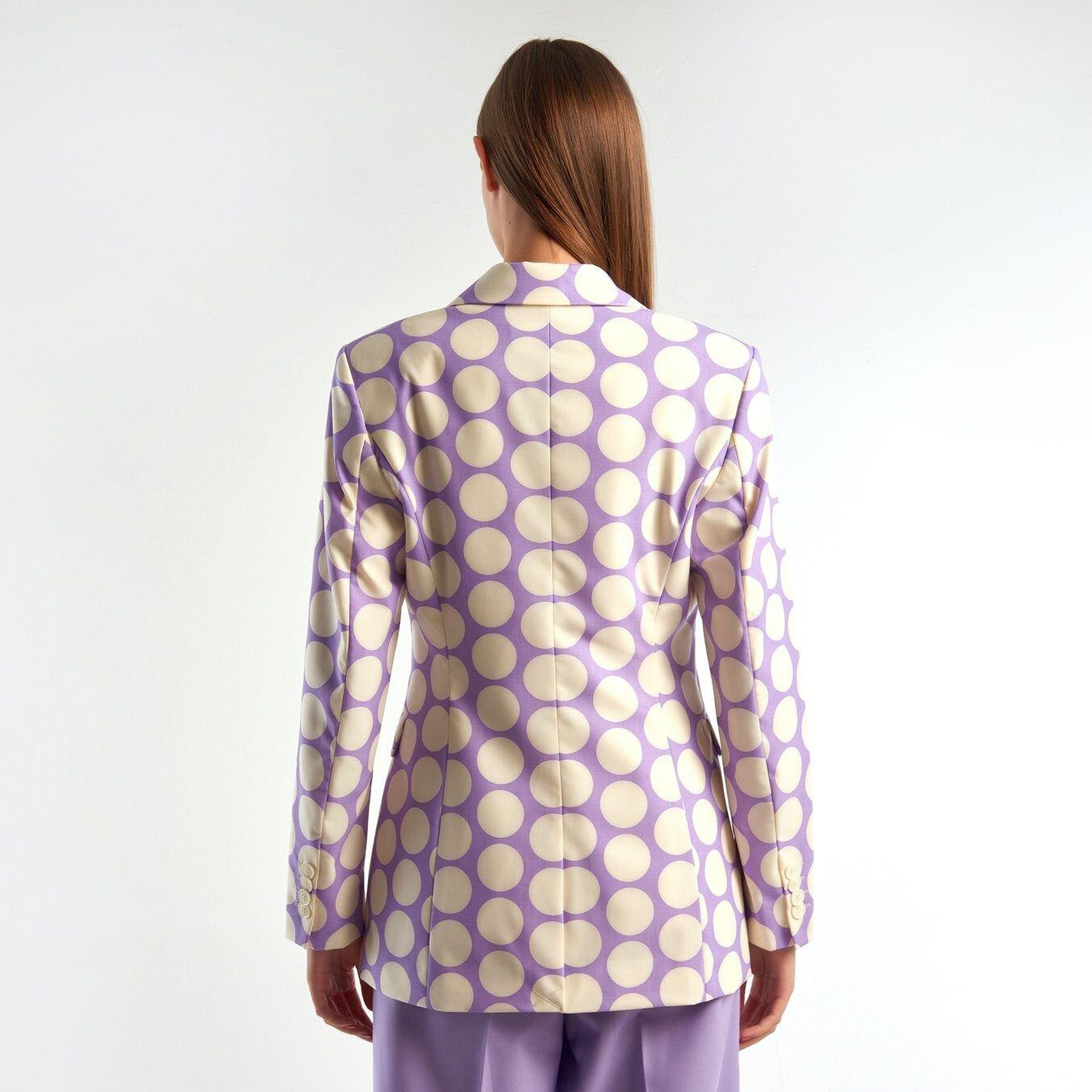 Kadın Lila Puantiyeli Ceket