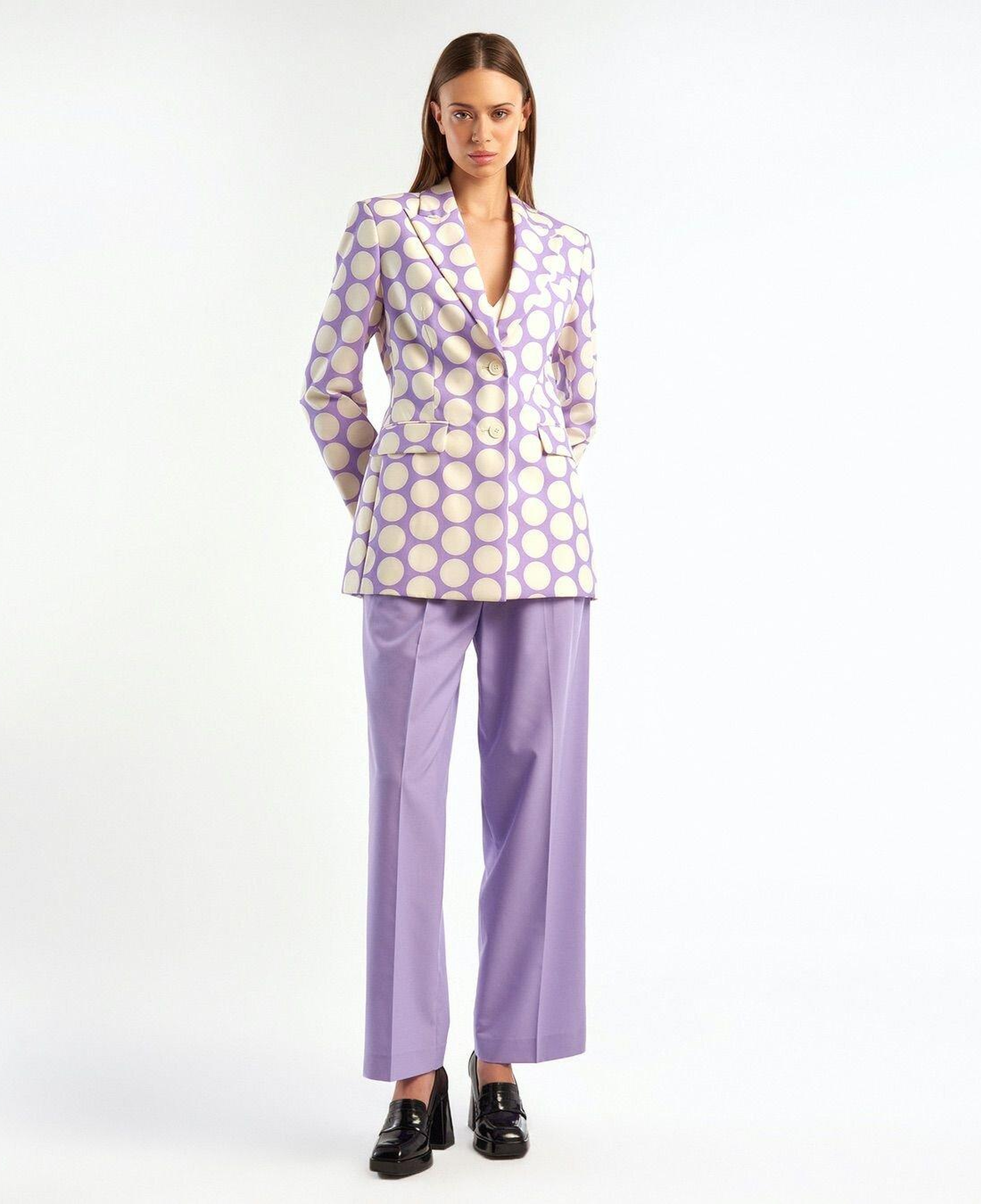 Kadın Lila Puantiyeli Ceket