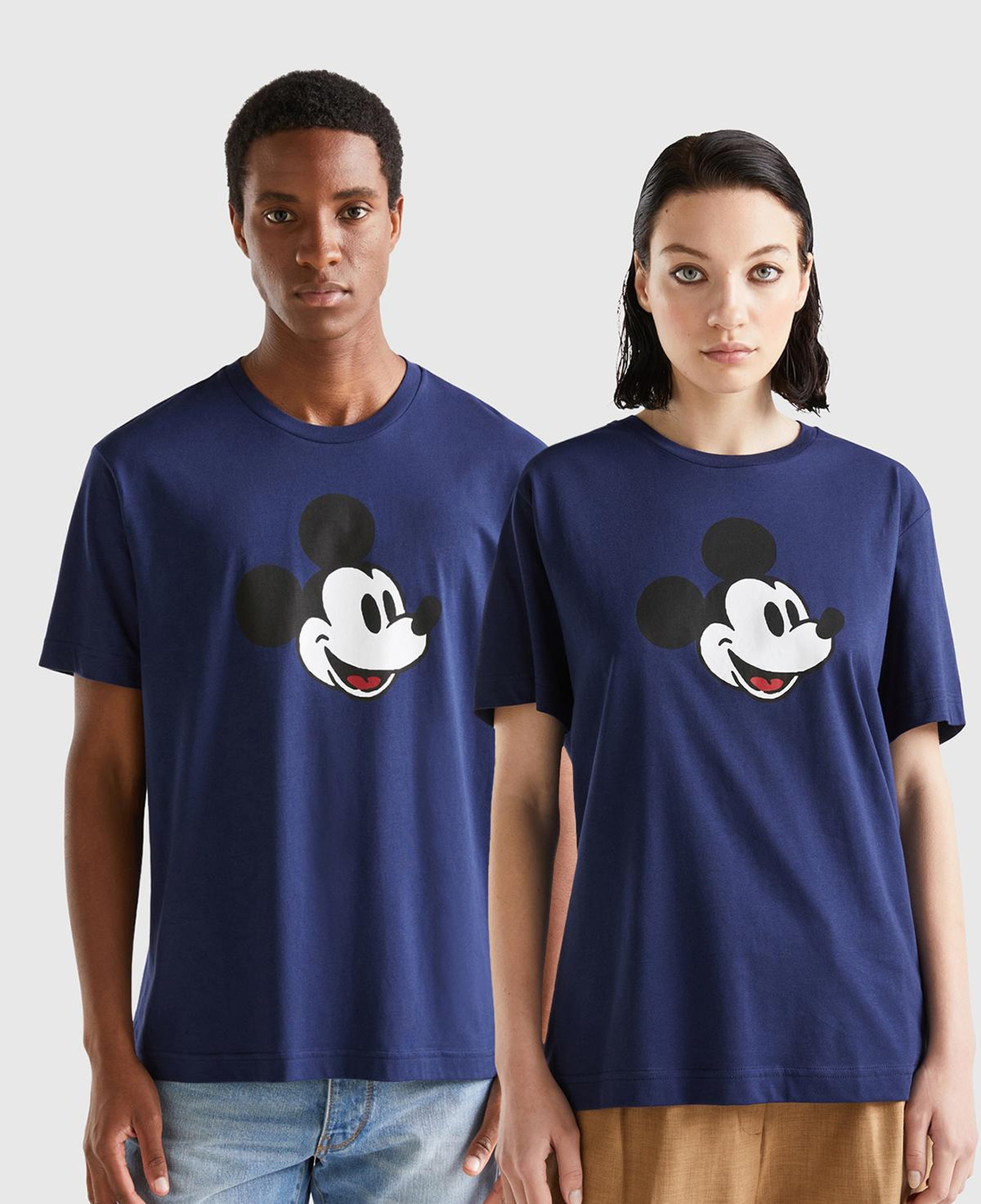 Unisex Lacivert %100 Koton Disney Baskılı T-Shirt