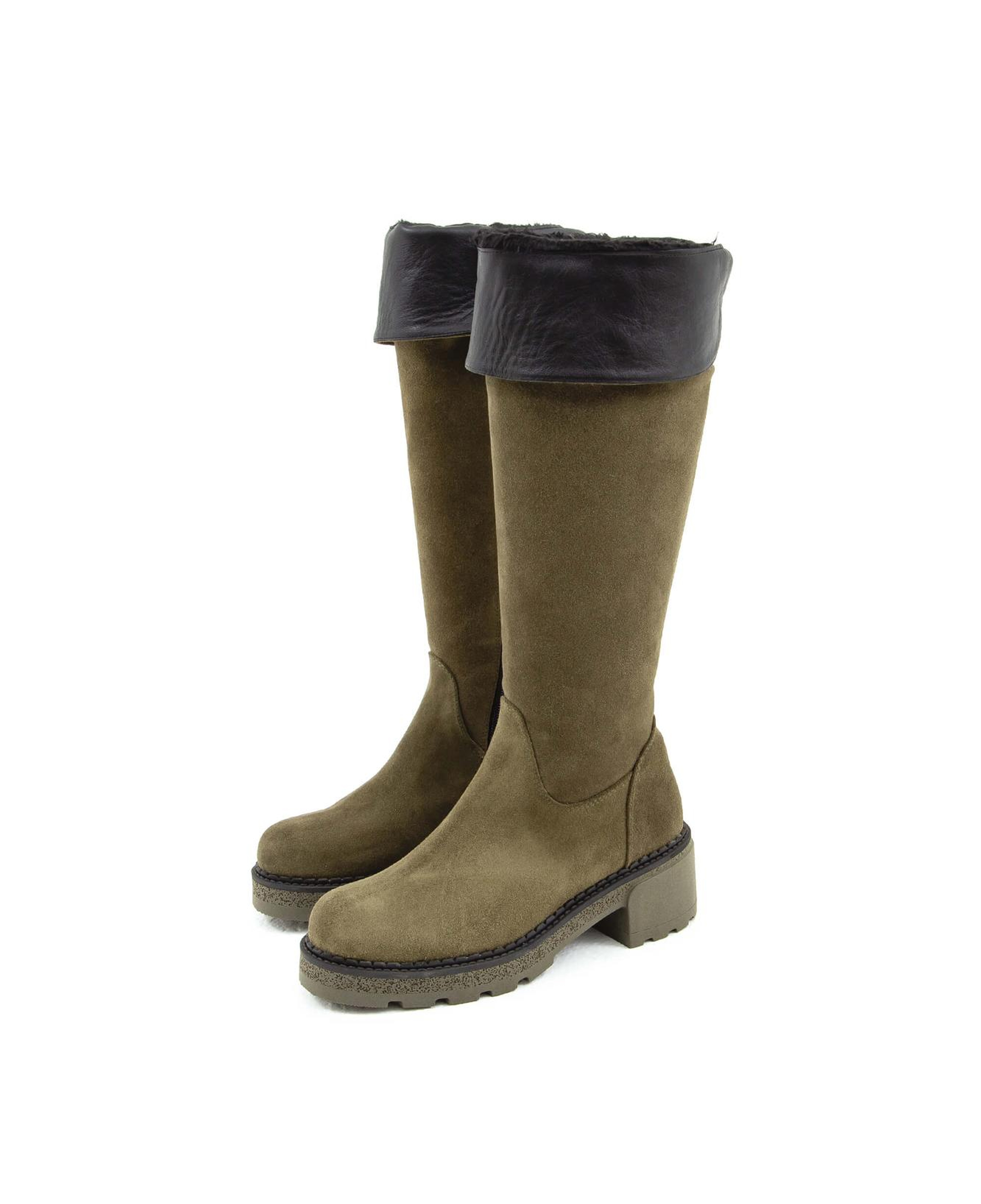 Tamer Tanca Kadın Hakiki Deri Yeşil Casual Çizme