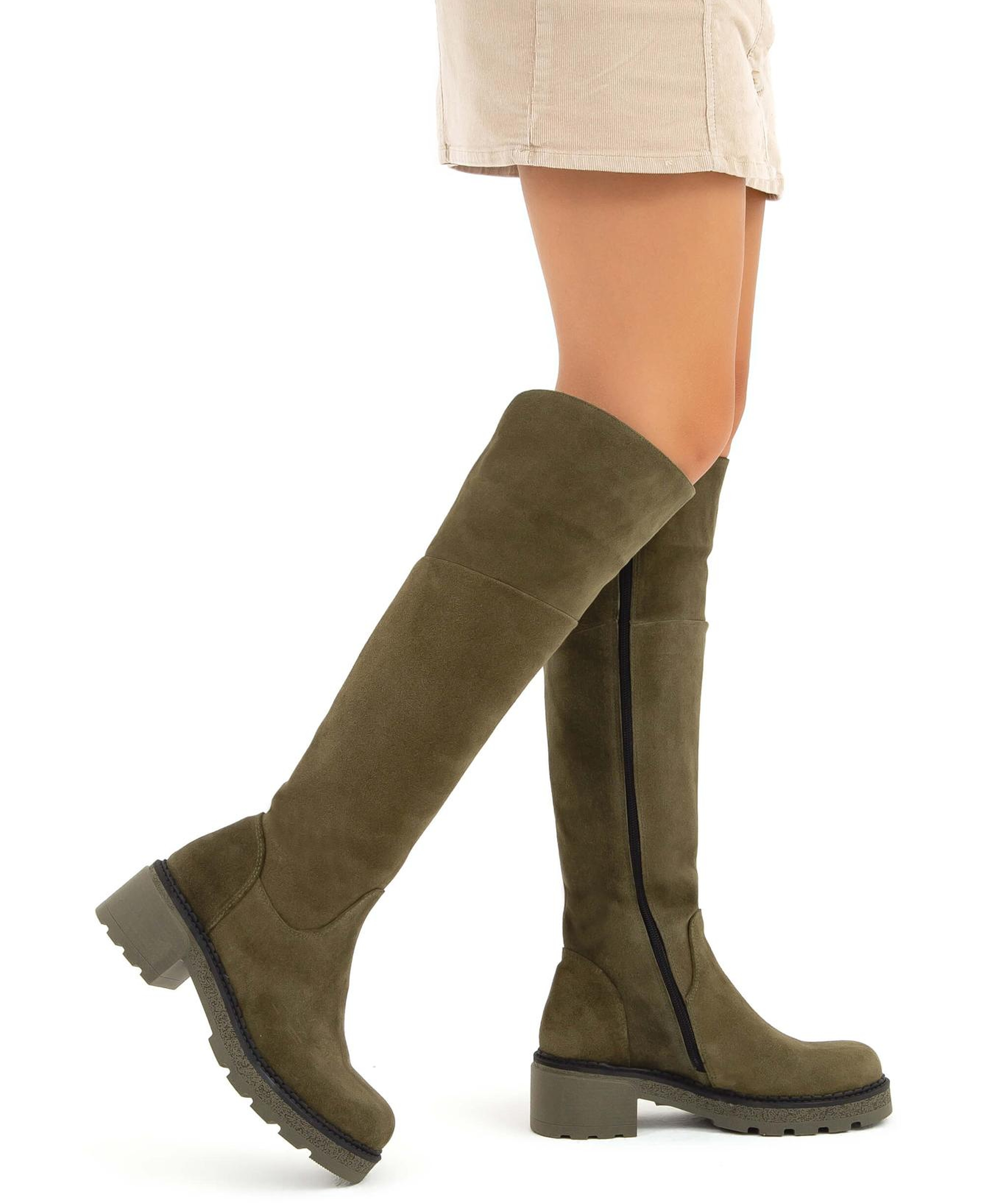 Tamer Tanca Kadın Hakiki Deri Yeşil Casual Çizme