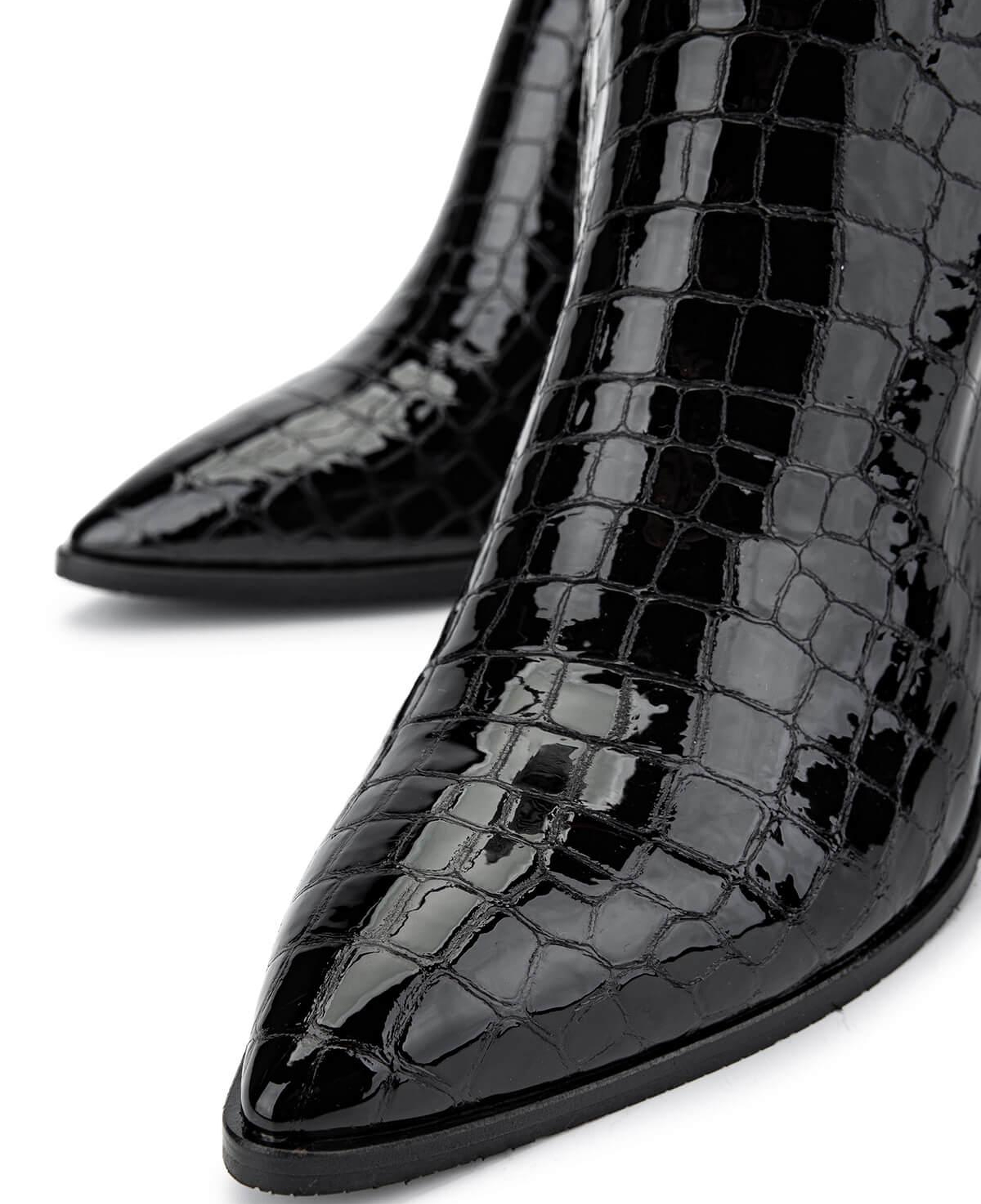 Tamer Tanca Kadın Hakiki Deri Siyah Kroko Casual Çizme