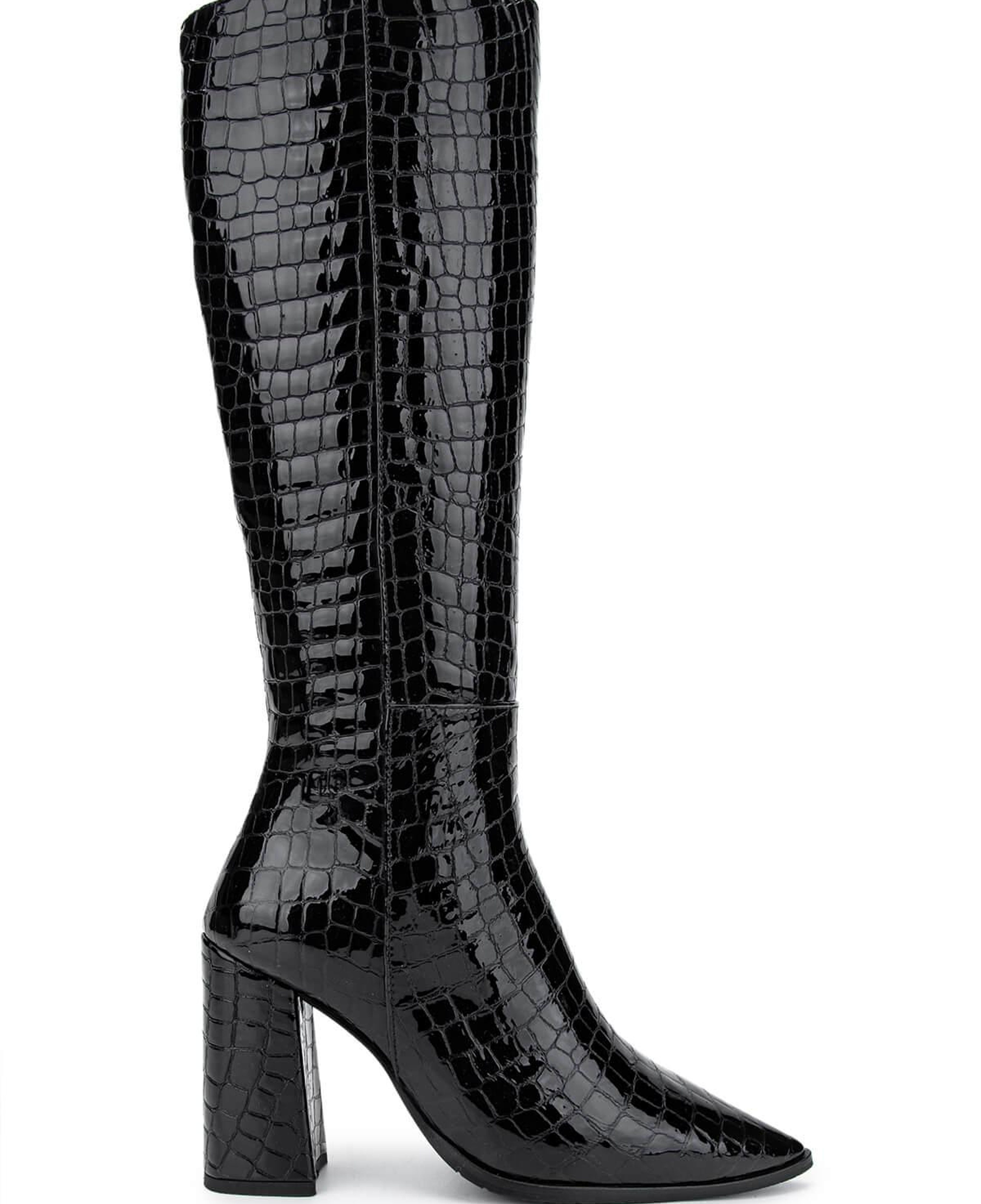 Tamer Tanca Kadın Hakiki Deri Siyah Kroko Casual Çizme